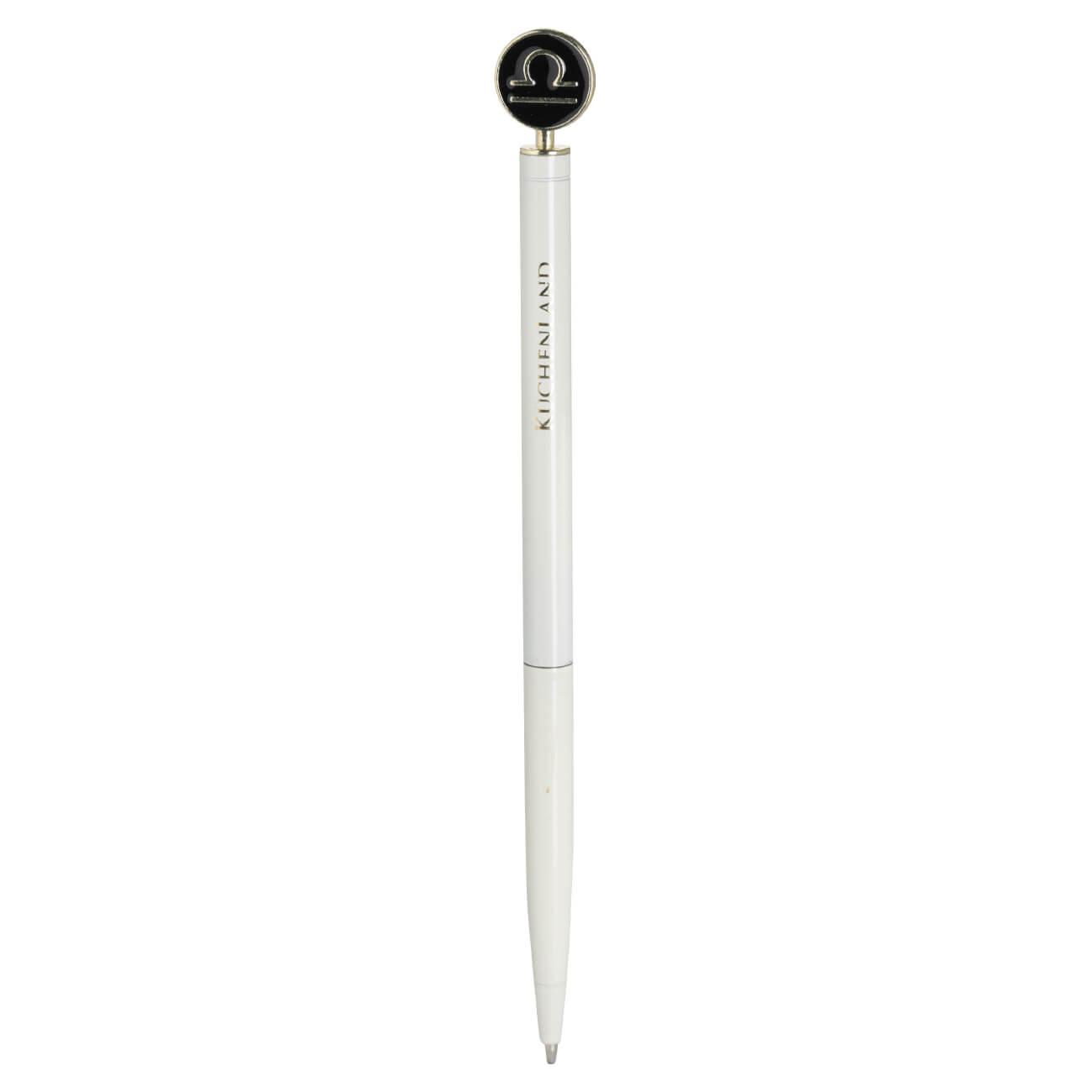 Ручка шариковая, 15 см, с фигуркой, сталь, молочно-золотистая, Весы, Zodiac перьевая ручка manzoni