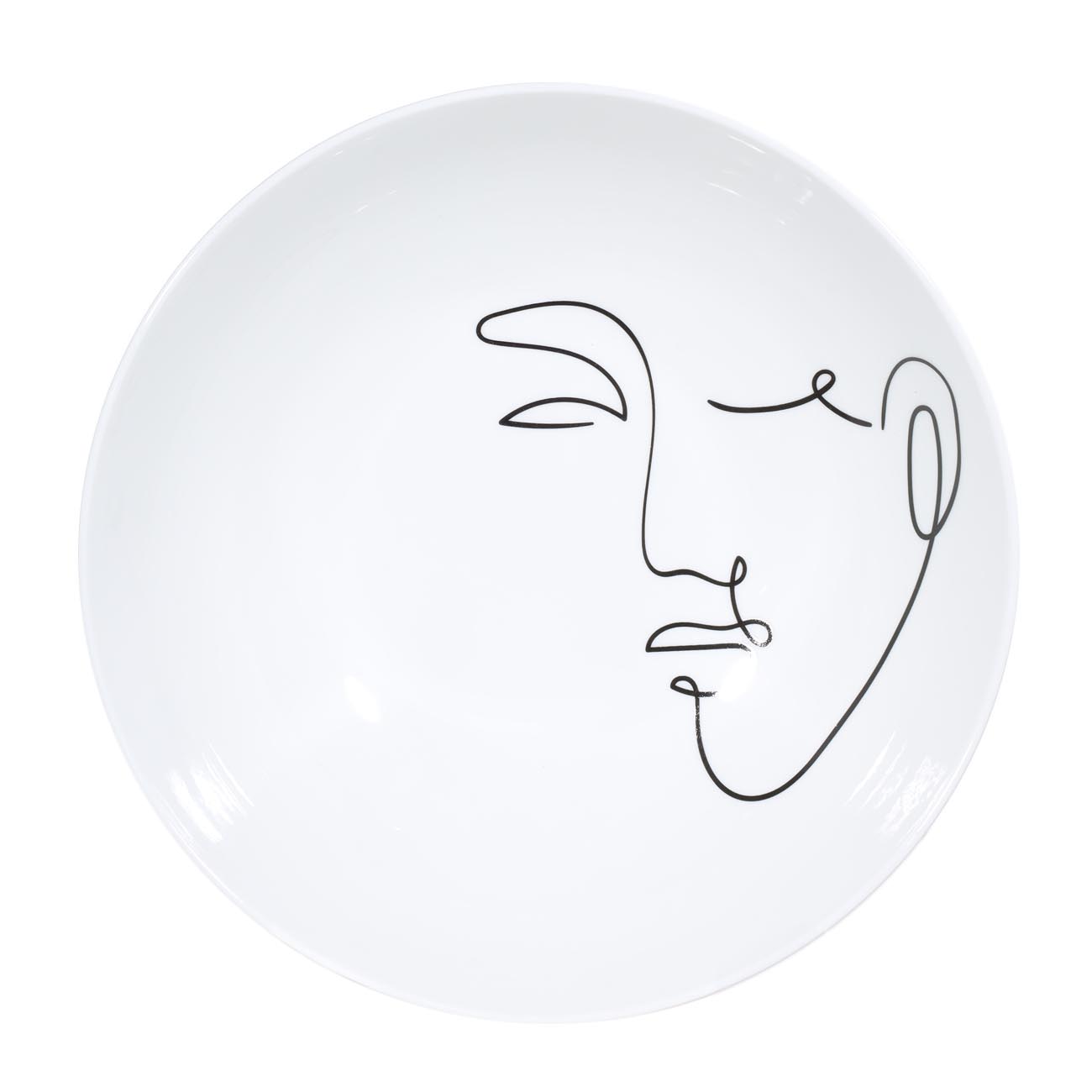 Тарелка суповая, 20х5 см, 2 шт, фарфор N, белая, Контурное лицо, Face изображение № 2