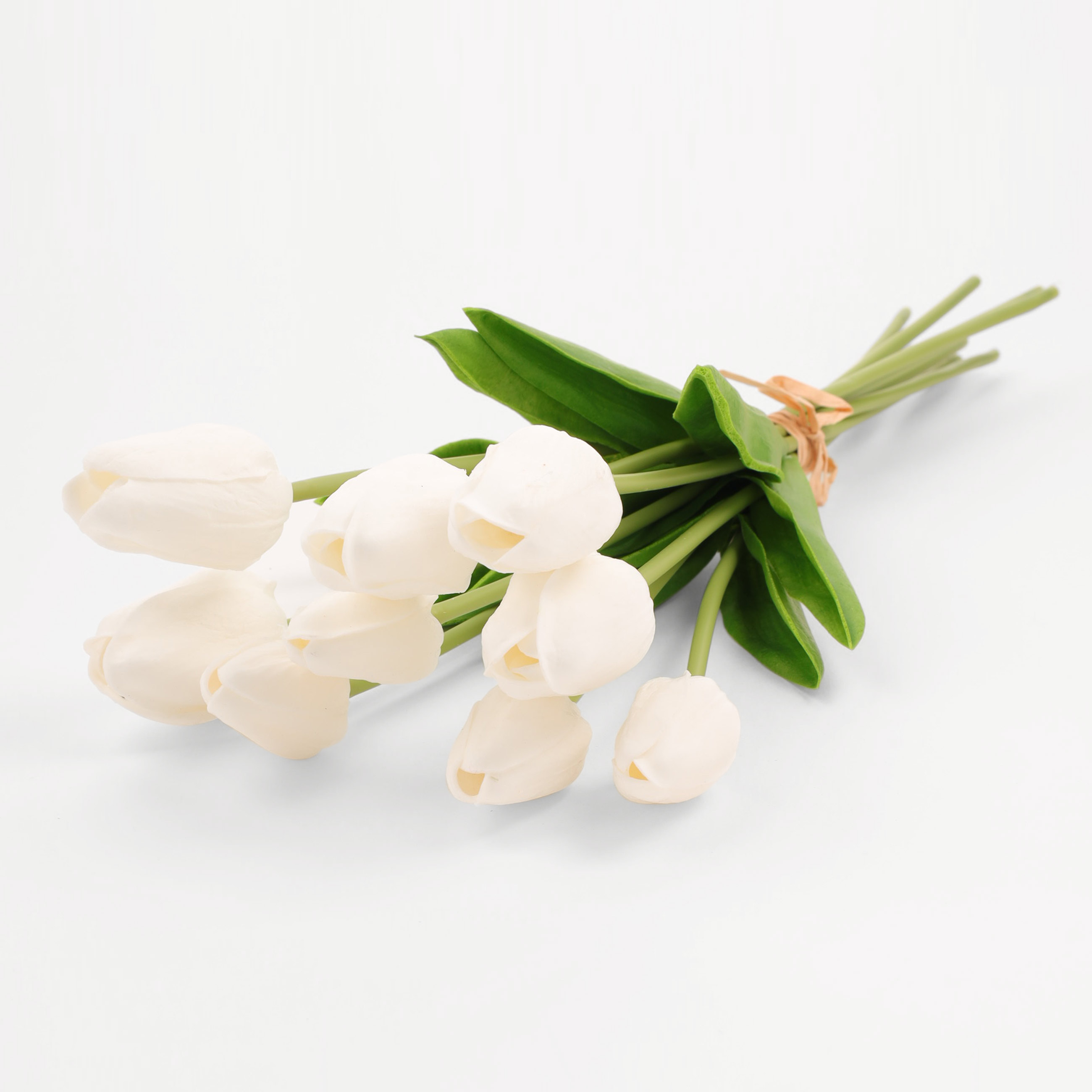 Букет искусственный, 35 см, полиуретан, Белые тюльпаны, Tulip garden изображение № 3