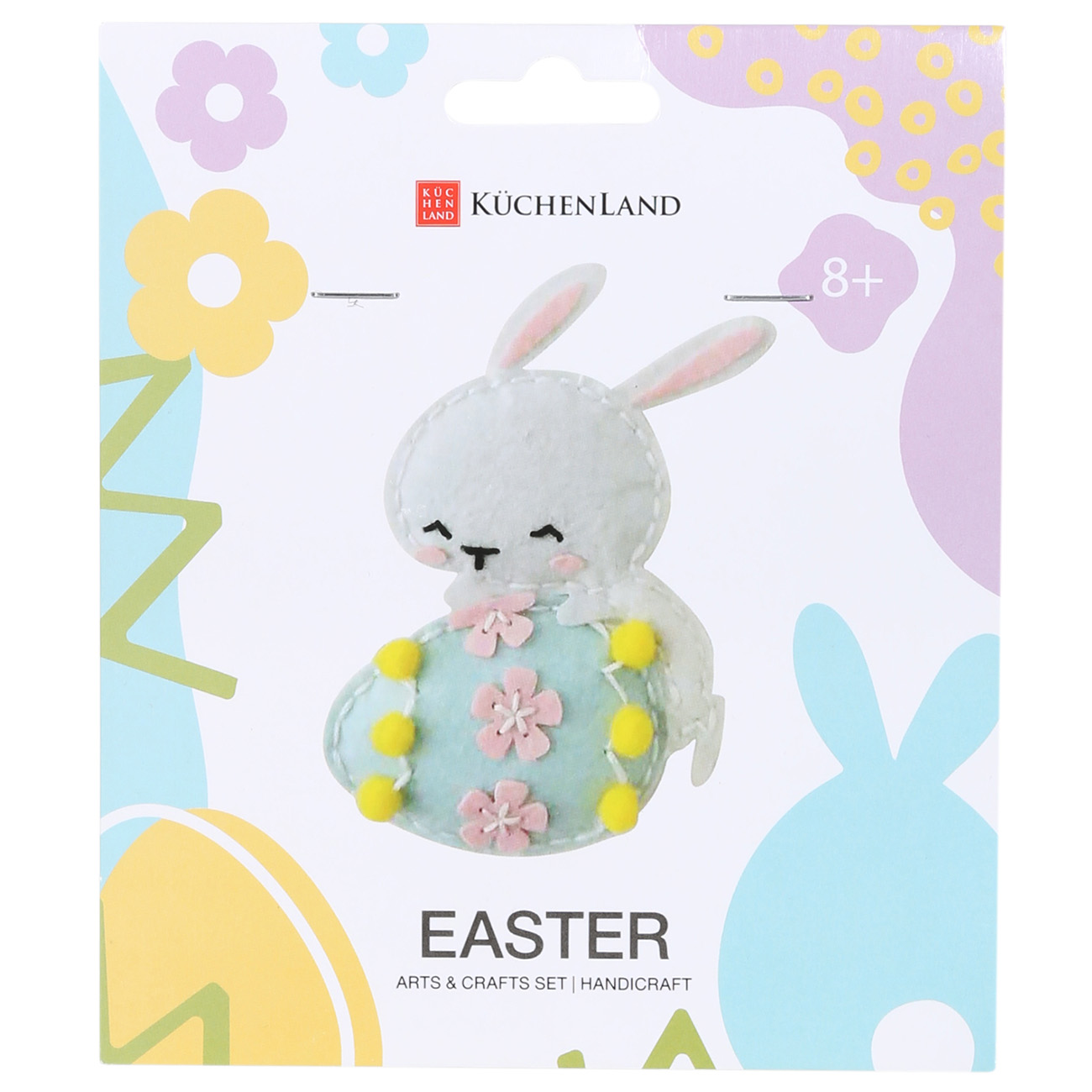 Набор для творчества, 13х16 см, рукоделие, фетр, подвеска, Белый кролик с яйцом, Easter