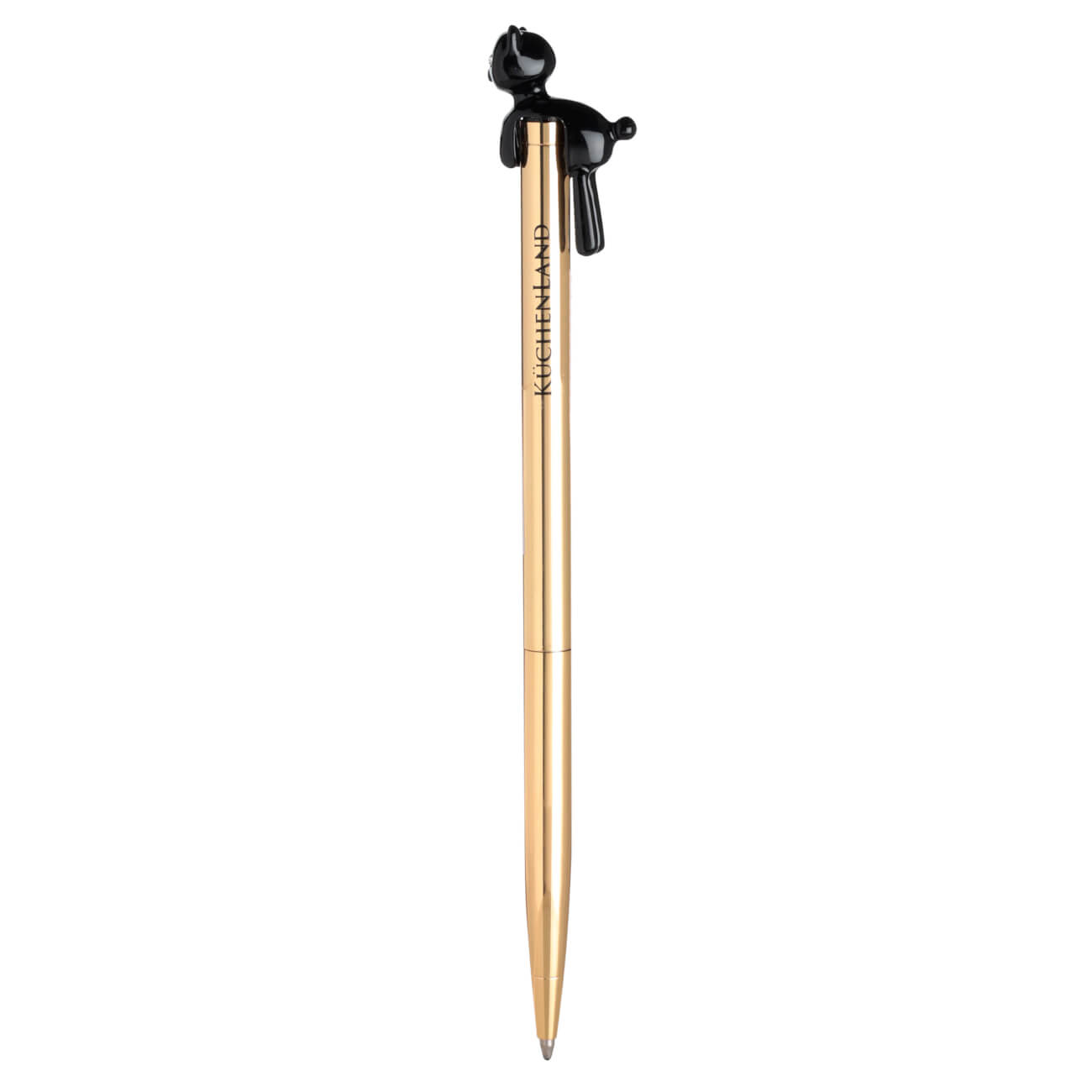 Ручка шариковая, 14 см, с фигуркой, металл, золотистая, Черный кот, Draw figure ручка шариковая 13 см с кристаллом металл серебристая draw