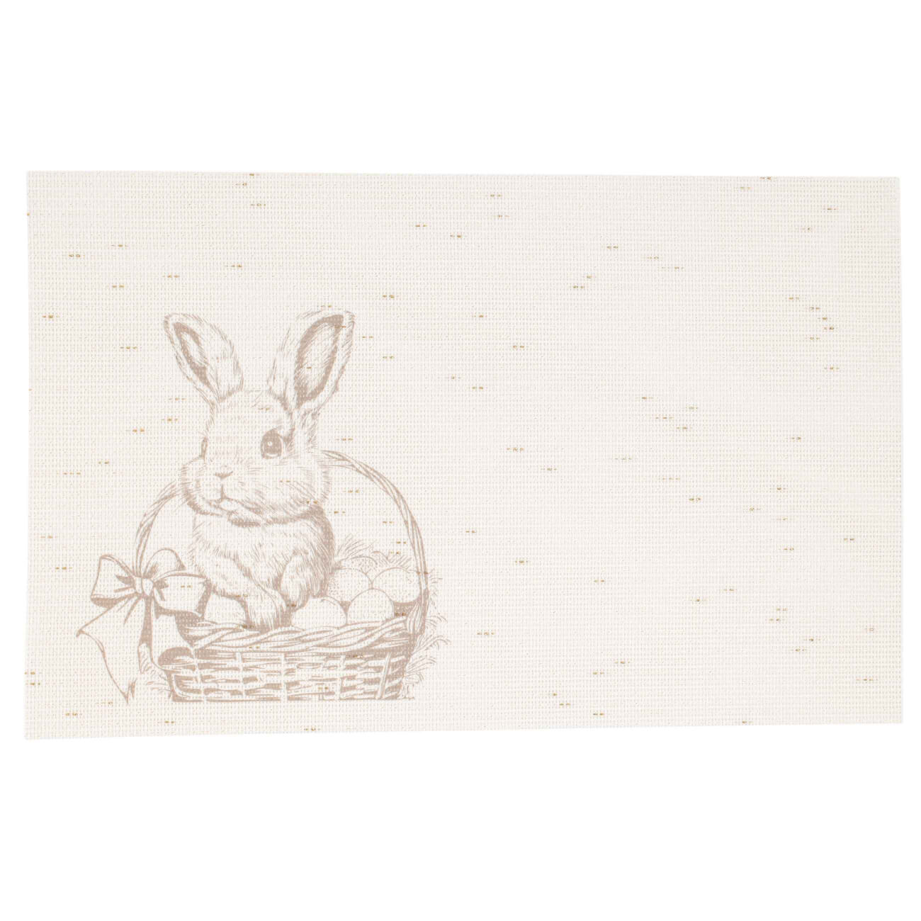 Салфетка под приборы, 30x45 см, ПВХ/полиэстер, прямоугольная, бежевая, Кролик, Solid print игрушка 20 см мягкая с подвижными лапами полиэстер белая кролик rabbit toy