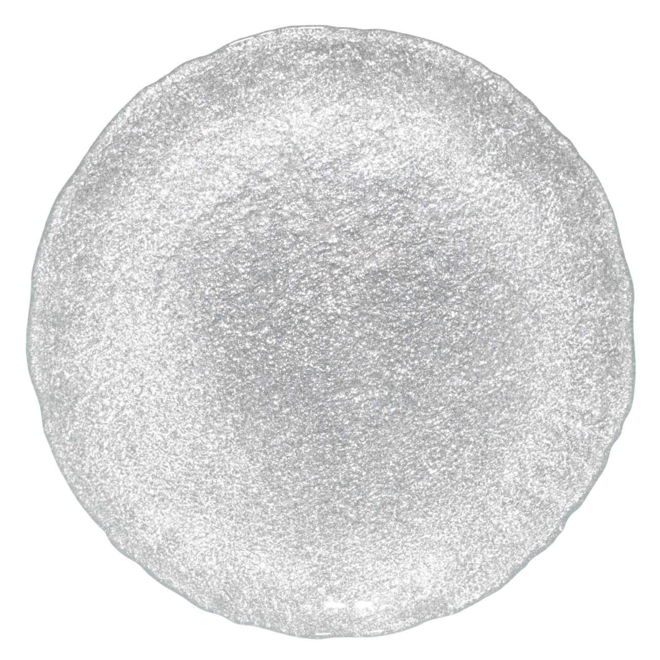 Тарелка обеденная, 27 см, стекло, серебристая, Antares - фото 1
