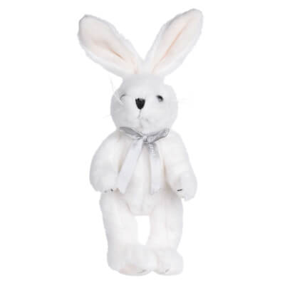 Игрушка, 20 см, мягкая, с подвижными лапами, полиэстер, белая, Кролик, Rabbit toy