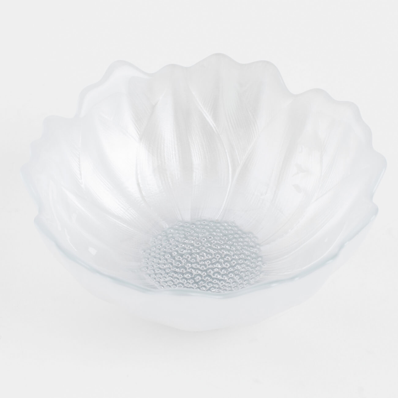 Пиала, 12х5 см, стекло Р, молочно-серебристая, Цветок, Fleur - фото 1