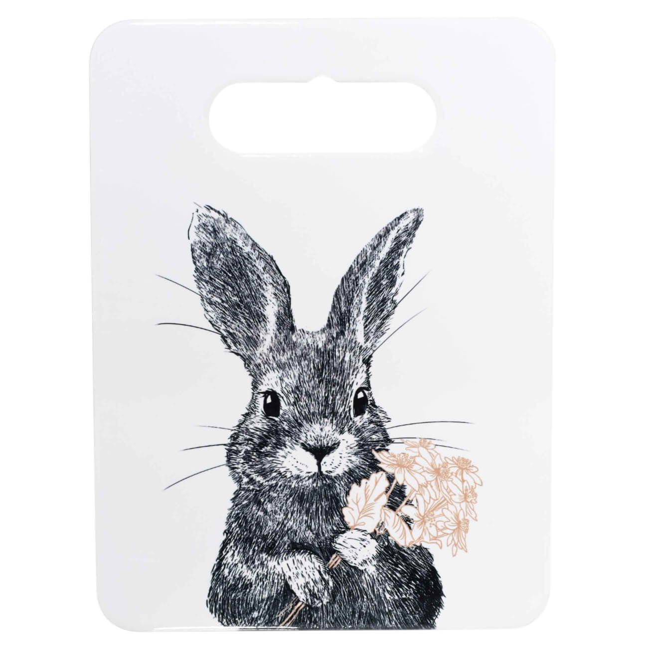 Подставка под горячее, 18x24 см, керамика/пробка, прямоугольная, белая, Кролик, Easter blooming подставка для телефона