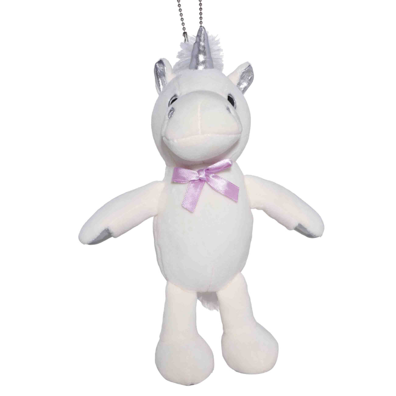 Брелок, 19 см, мягкий, полиэстер/металл, молочный, Единорог, Unicorn игрушка 37 см мягкая полиэстер белая единорог в золотистой юбке unicorn