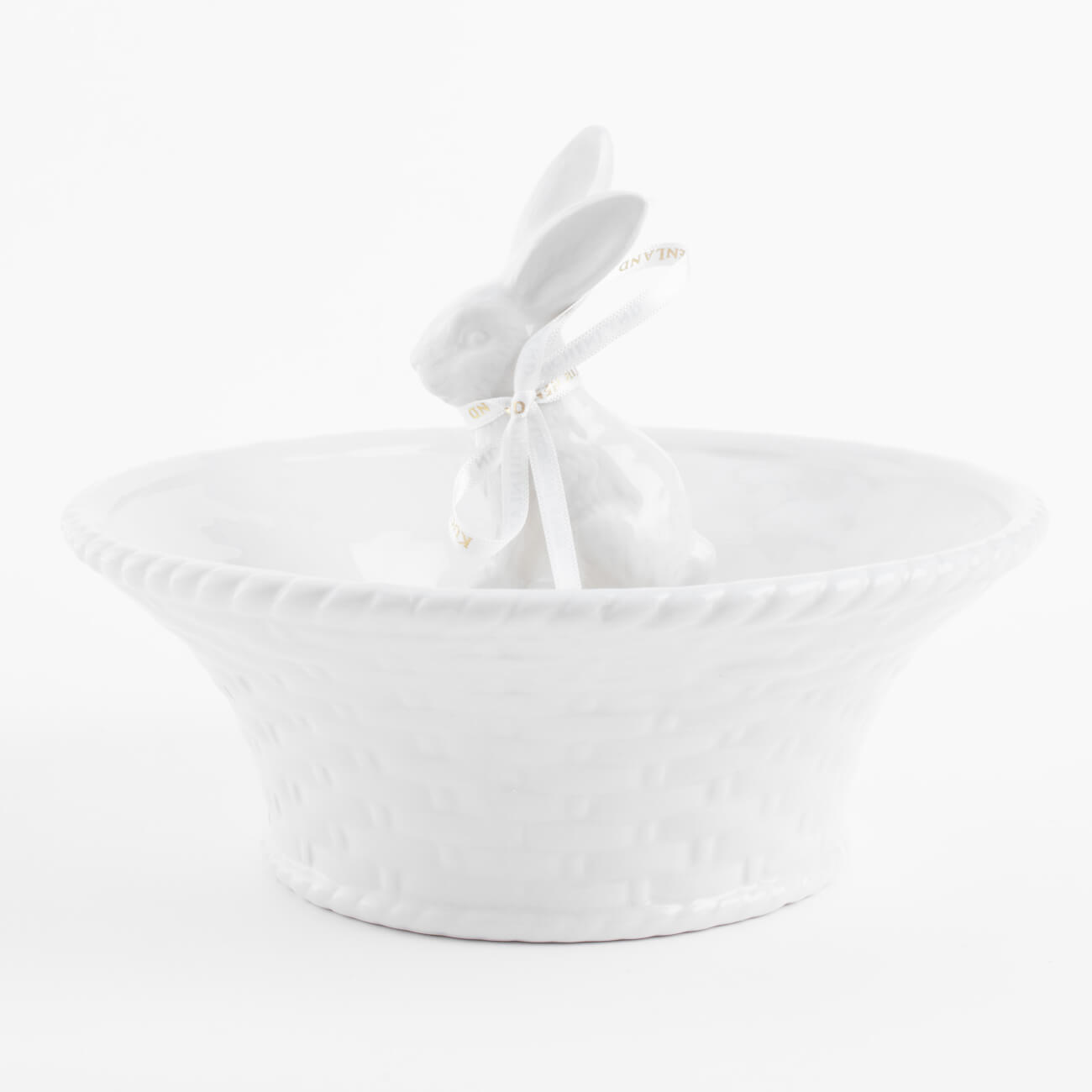 Конфетница, 20х15 см, керамика, белое, Кролик внутри, Easter gold ferplast thea small bowl миска для животных керамика