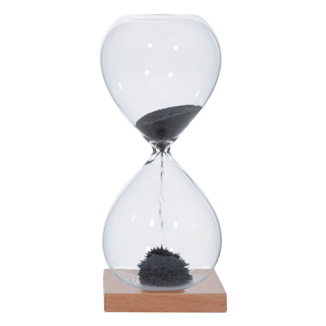 Часы песочные, 16 см, 1 минута, магнитные, на подставке, стекло/дерево, серые, Sand time игрушка сортер 22 см развивающая дерево часы kiddy