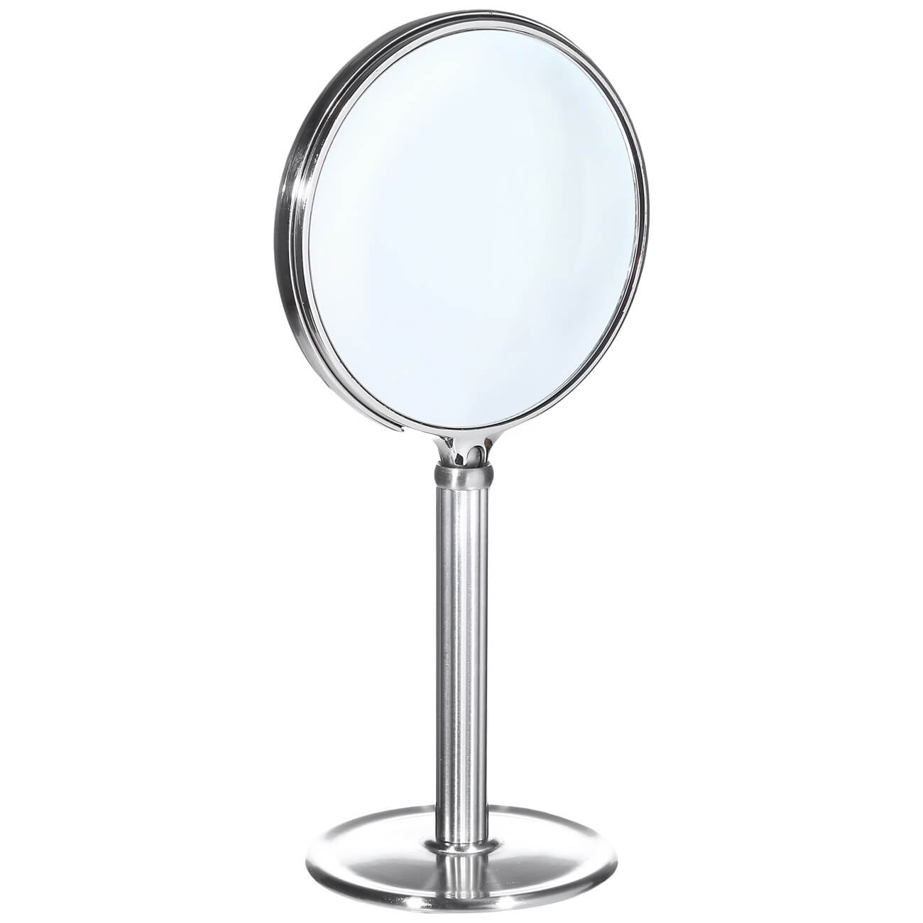 Зеркало настольное, 17 см, двустороннее, на ножке, металл, круглое, Fantastic зеркало косметическое настенное swensa двустороннее 17 см чёрный