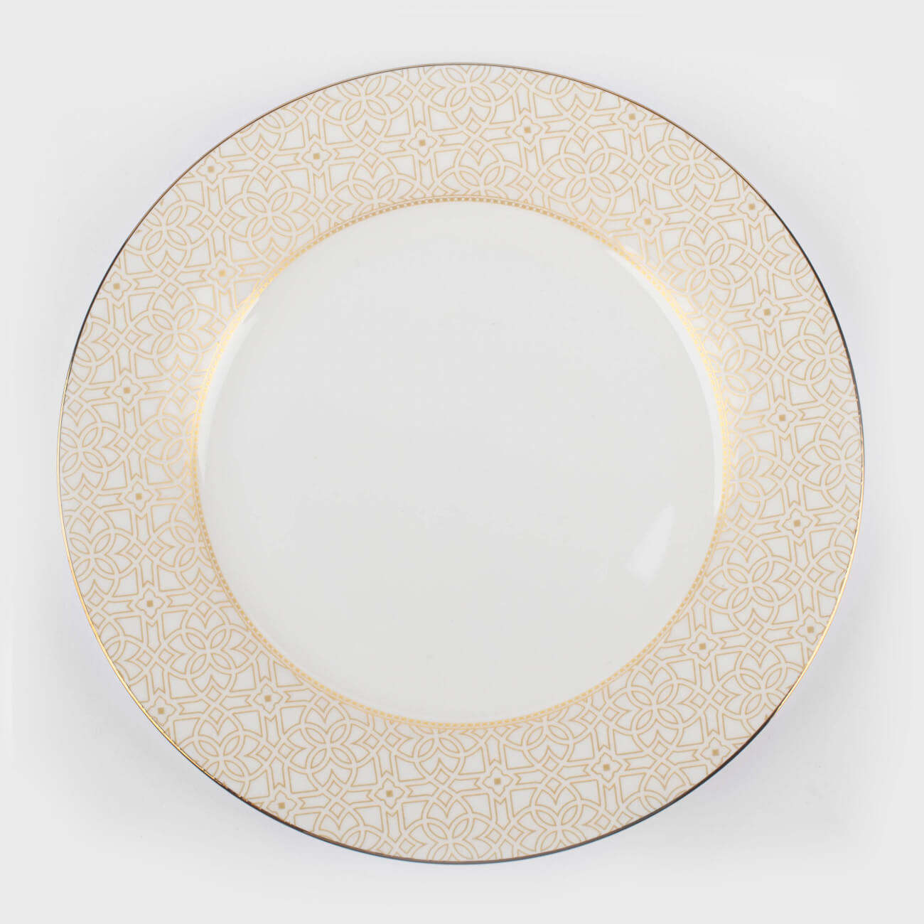 Тарелка десертная, 19 см, фарфор F, с золотистым кантом, Орнамент, Liberty - фото 1