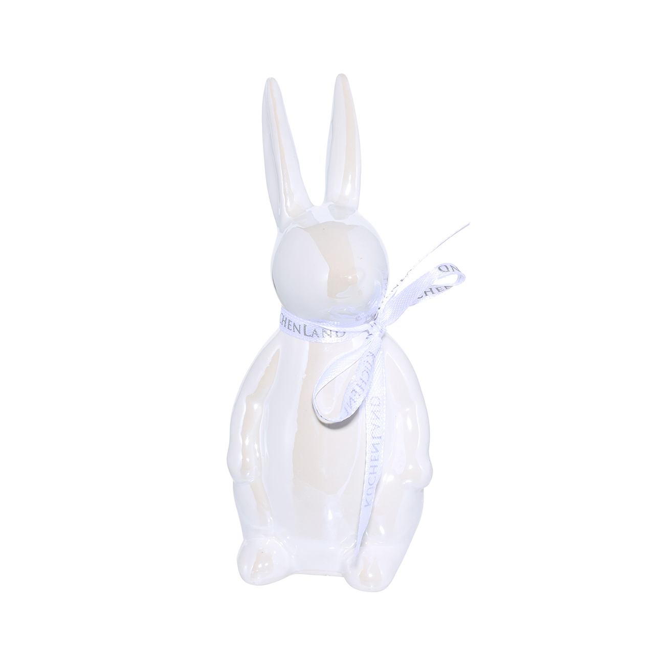 Статуэтка, 15 см, керамика, белая, Кролик с длинными ушами, Easter