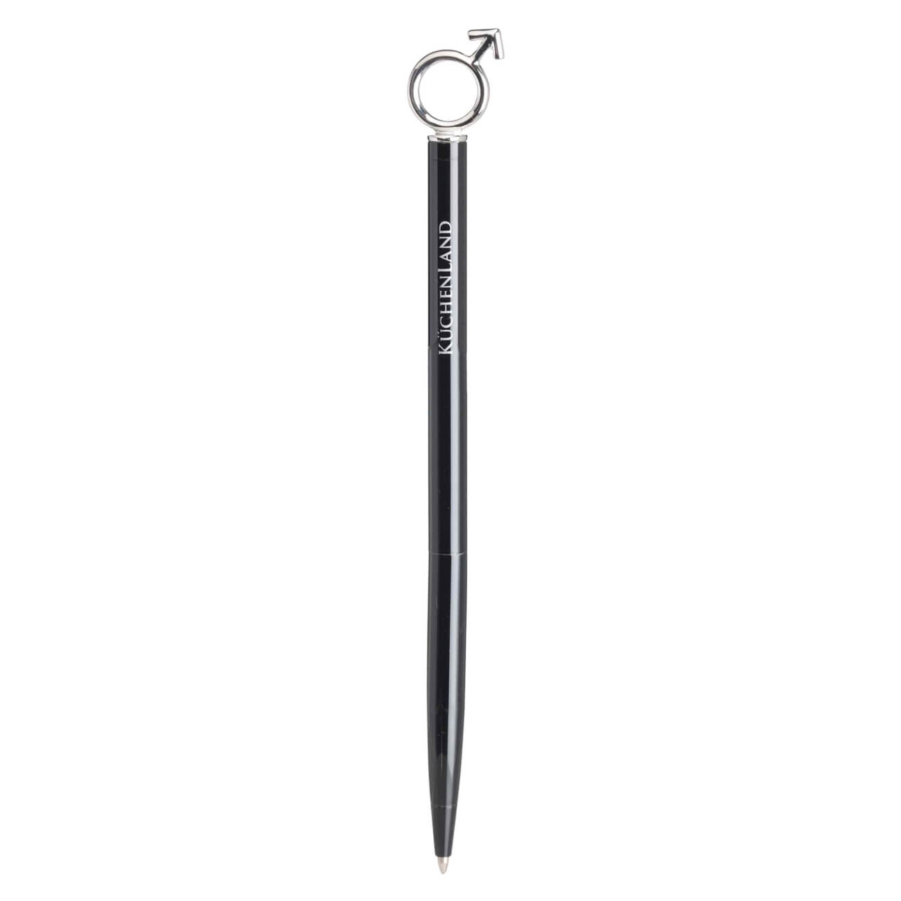 Ручка шариковая, 14 см, с фигуркой, металл, черная, Символ мужчины, Draw figure карандаш 18 см чернографитный с фигуркой серебристый заяц draw