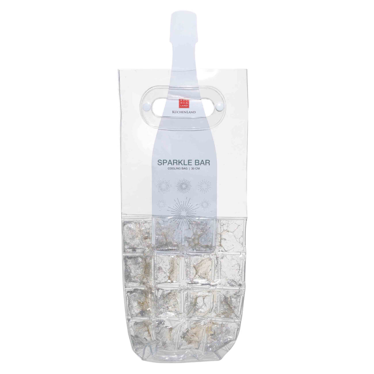 Сумка для охлаждения бутылки, 30 см, пластик, серебристые блестки, Sparkle bar запасные бутылки для сифона isi 2120323
