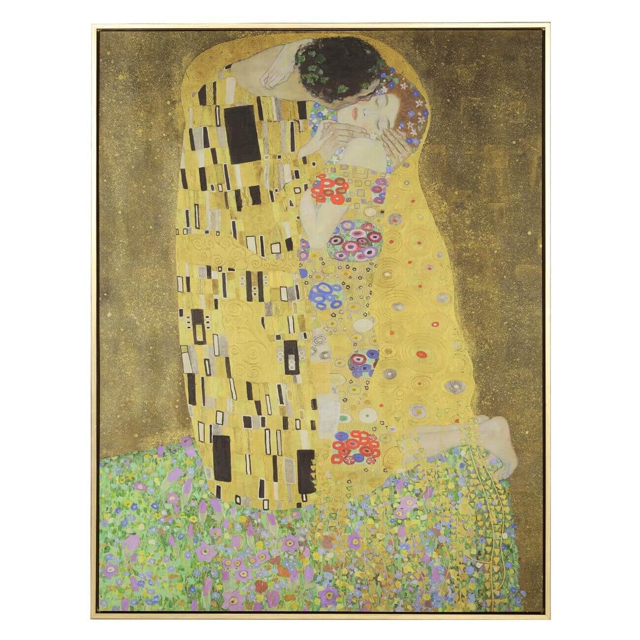 Картина в раме, 75х100 см, холст, Климт, Поцелуй, Art поцелуй