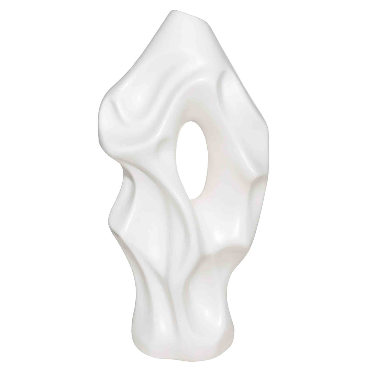 Ваза для цветов, 37 см, декоративная, керамика, белая, Мятый эффект, Crumple ваза для ов 25 см декоративная керамика белая голова и рука face