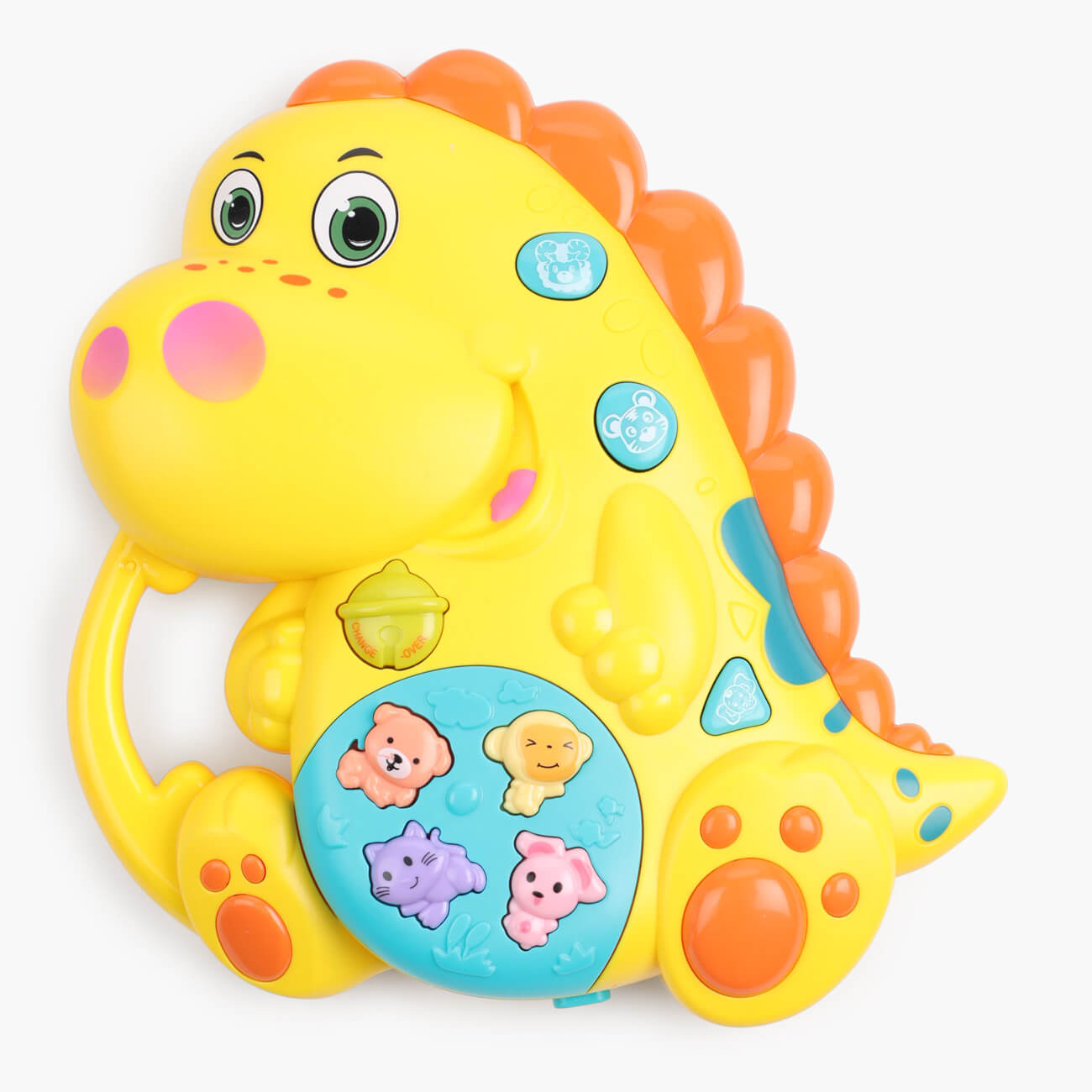 Игрушка развивающая, 15х16 см, музыкальная, пластик, зеленая, Динозавр, Dino музыкальная игрушка весёлая лягушка звук свет