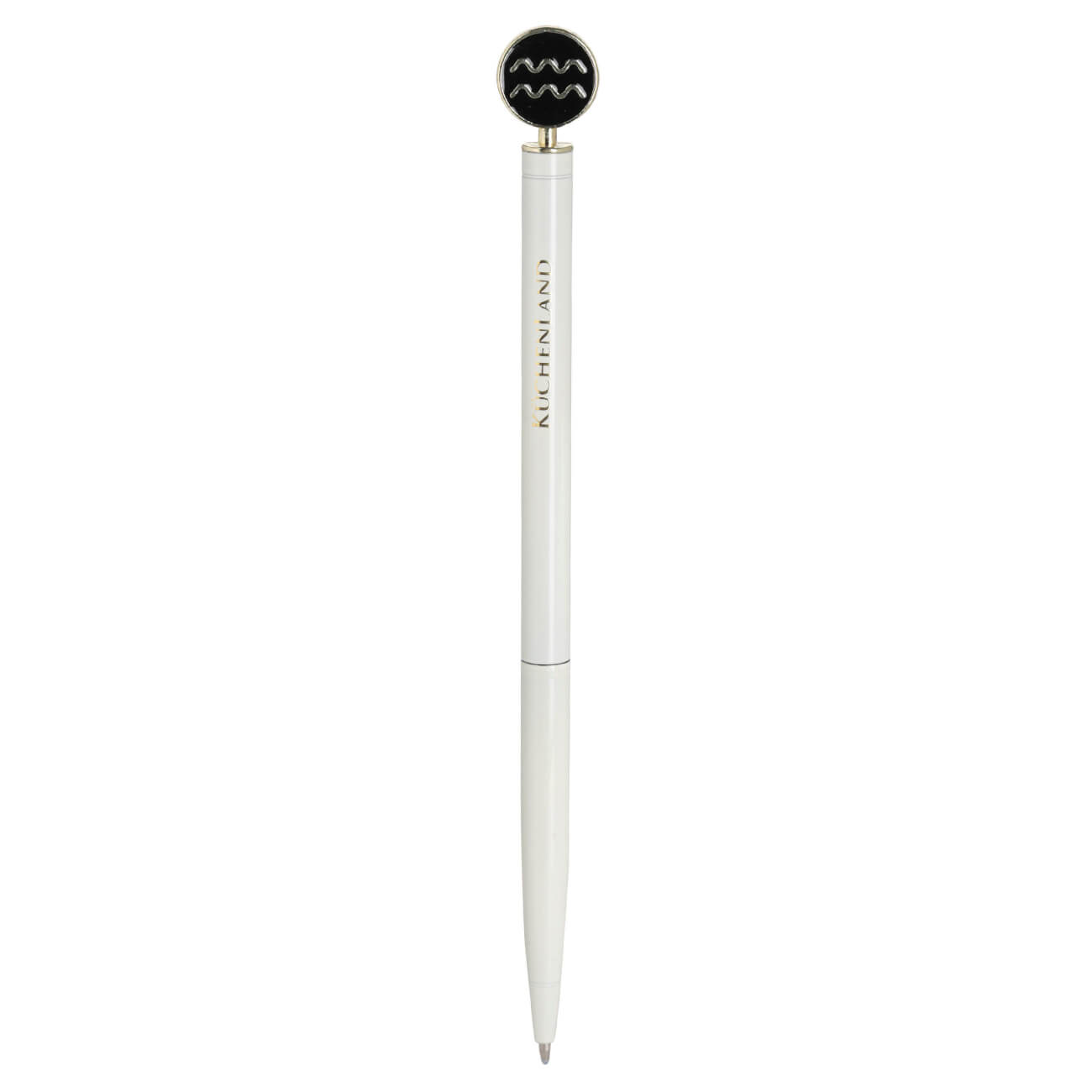 Ручка шариковая, 15 см, с фигуркой, сталь, молочно-золотистая, Водолей, Zodiac ручка скоба cappio pc183 96 мм бронза