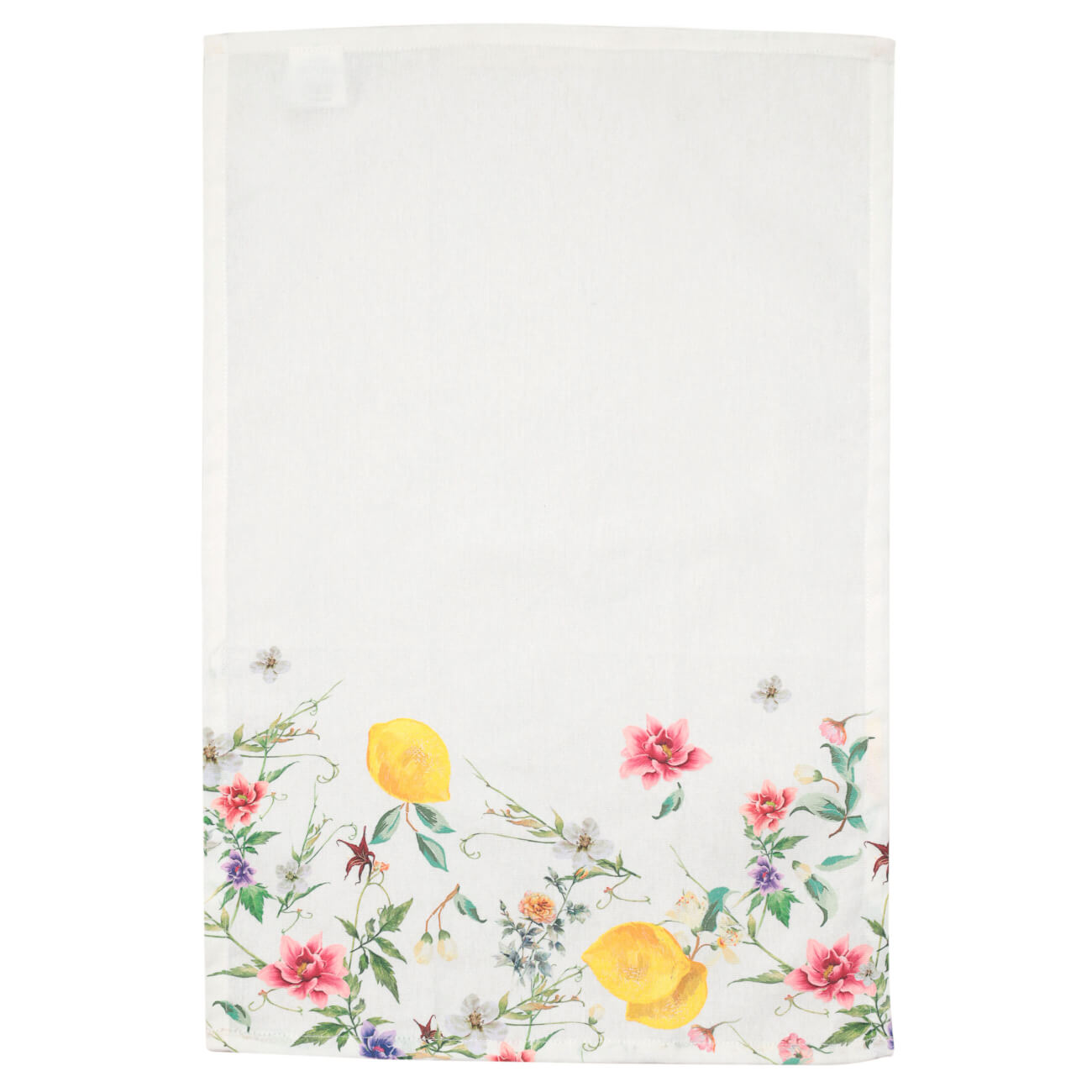 Полотенце кухонное, 40x60 см, хлопок, белое, Цветы и лимоны, Sicily in bloom полотенце вечер бриз р 40х70