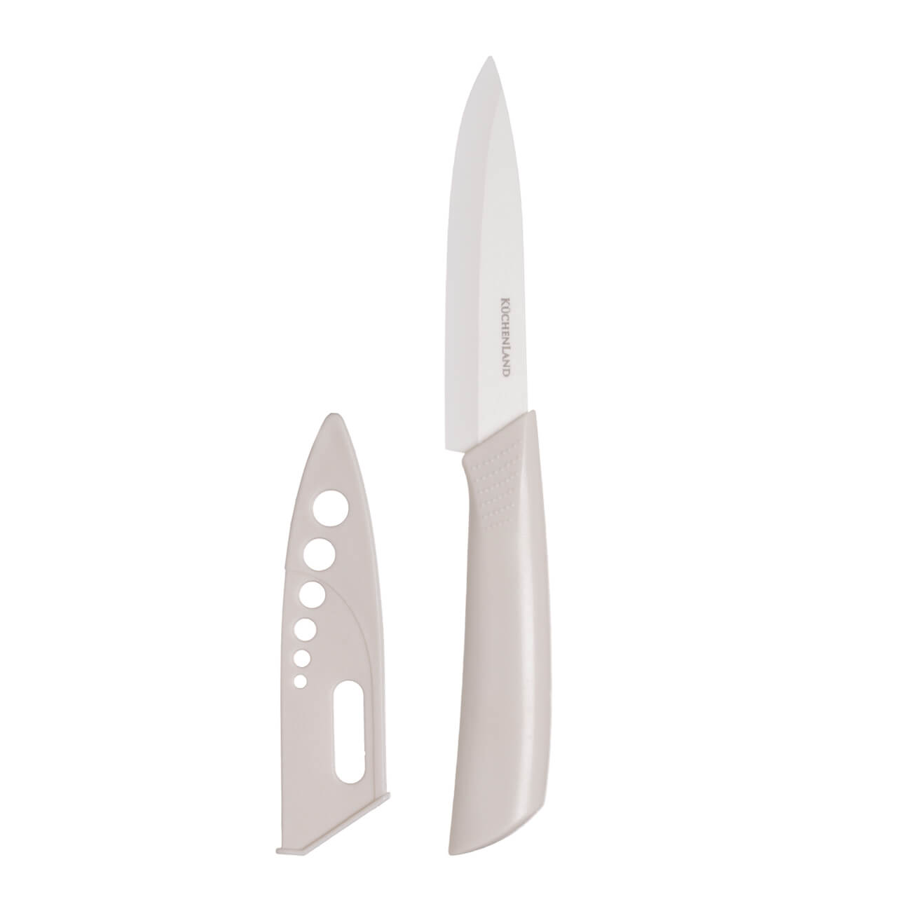Нож для нарезки, 13 см, с чехлом, керамика/пластик, молочный, Regular точило для ножей 19 см два этапа заточки электрическое пластик керамика черное liberica
