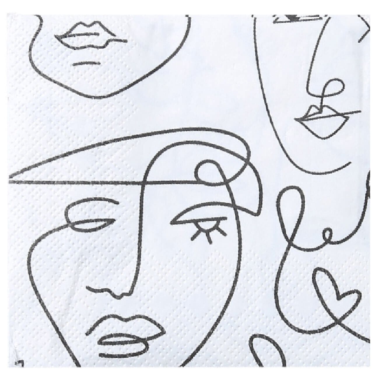 Kuchenland Салфетки бумажные, 33х33 см, 20 шт, белые, Лица, Face - фото 1