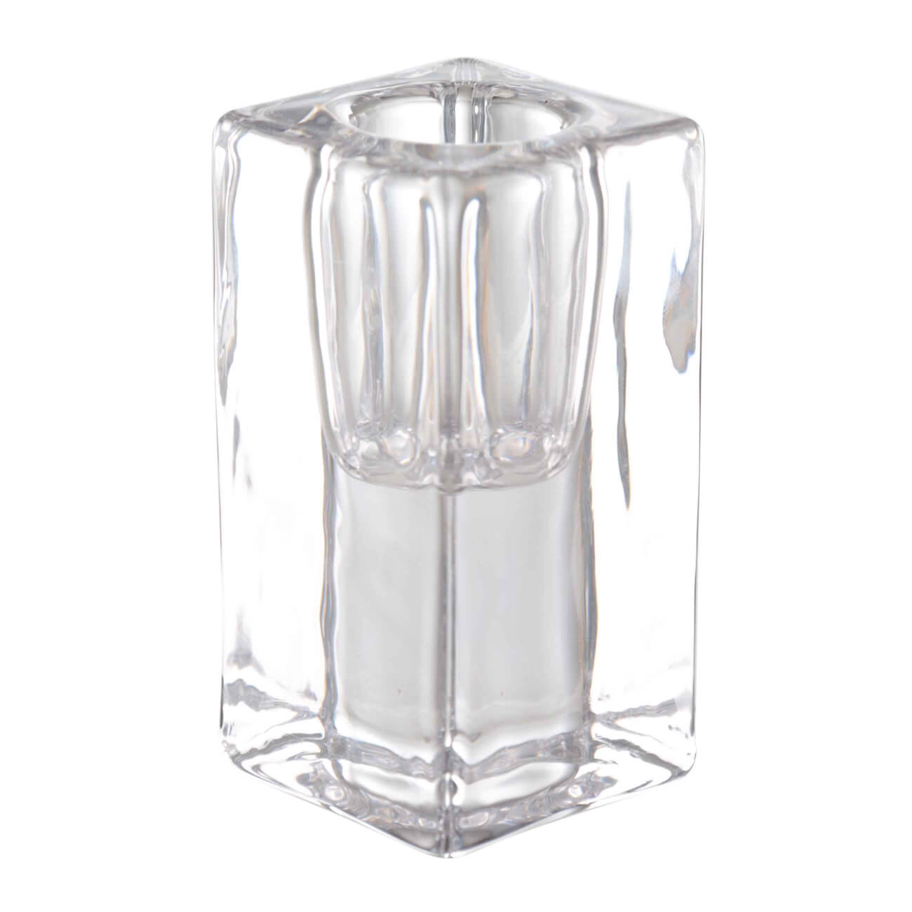 Подсвечник, 8 см, для тонкой свечи, стекло, Cube подсвечник кристофф 3 лазурный 10 5х8 5 см