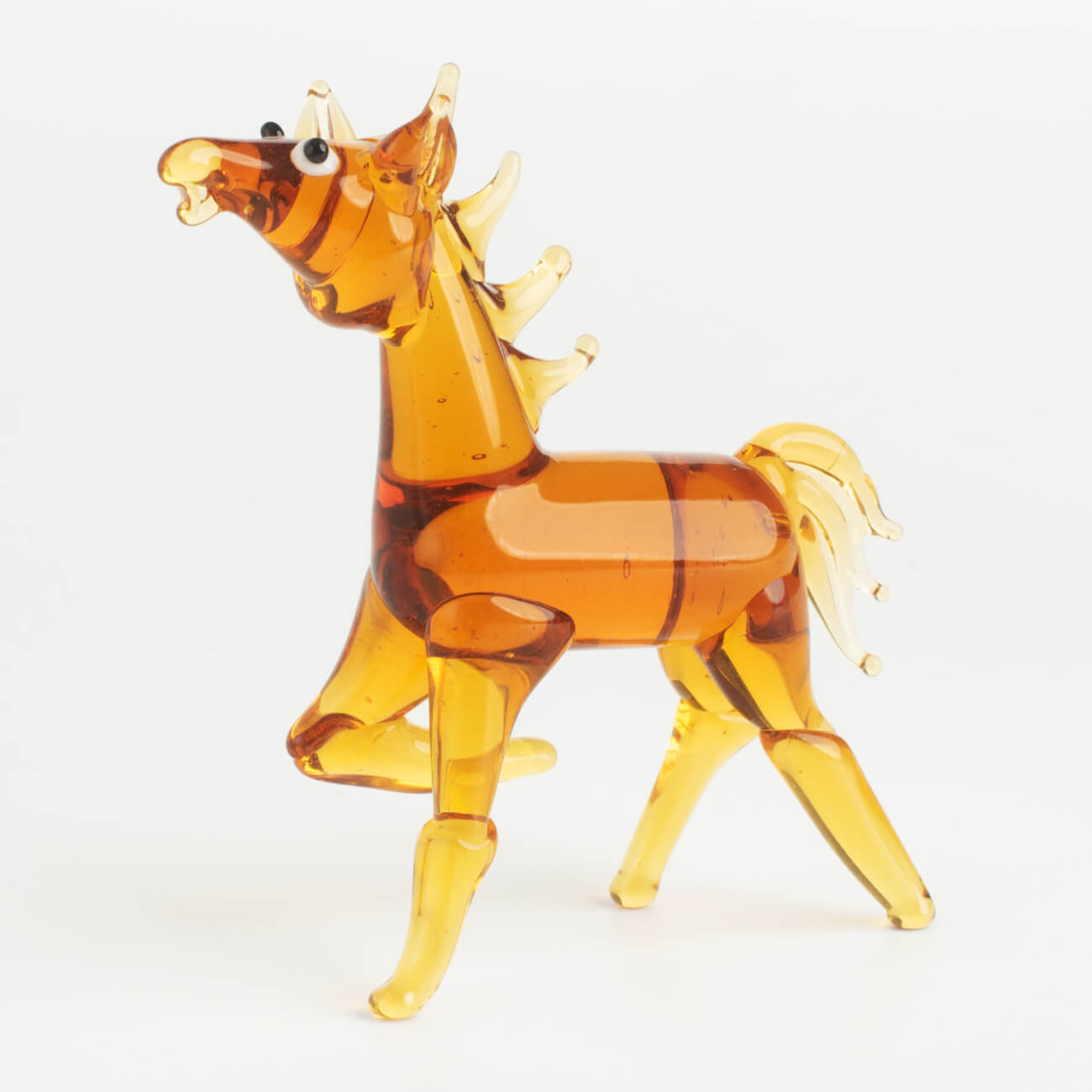Статуэтка, 7 см, стекло, янтарная, Лошадь, Vitreous - фото 1