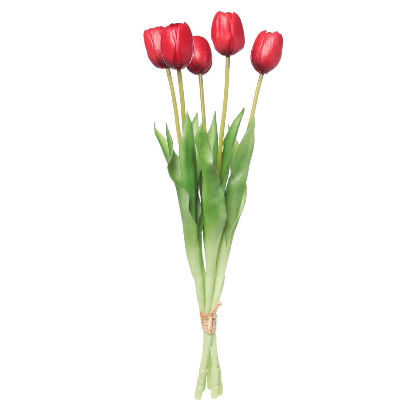 Букет искусственный, 44 см, ТЭП, красный, Тюльпаны, Tulip garden