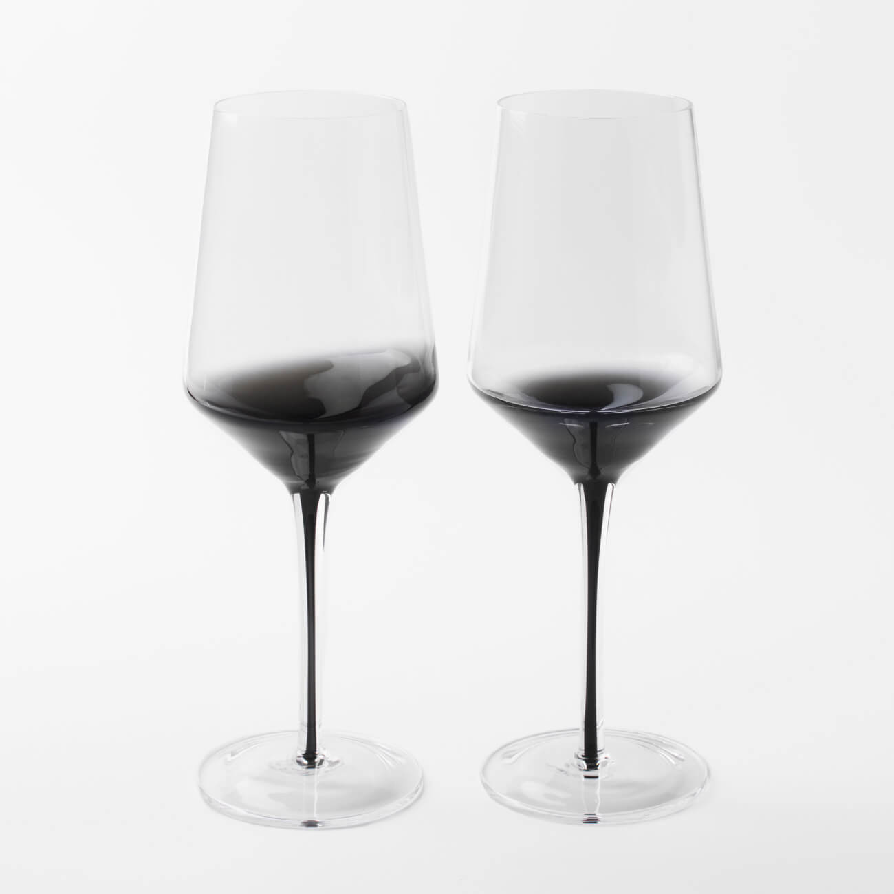 Бокал для вина, 460 мл, 2 шт, стекло, серый градиент, черная ножка, Stone color стул катрин р серый опора черная kt19654