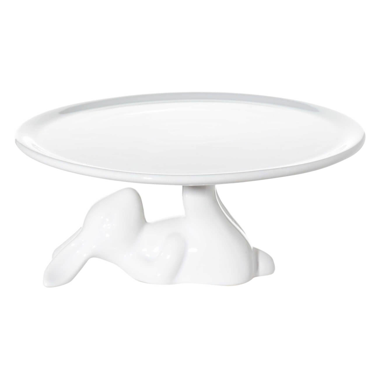 блюдо 22х21 см керамика белое кролик и ы easter Блюдо на ножке, 22x9 см, керамика, белое, Кролик, Easter