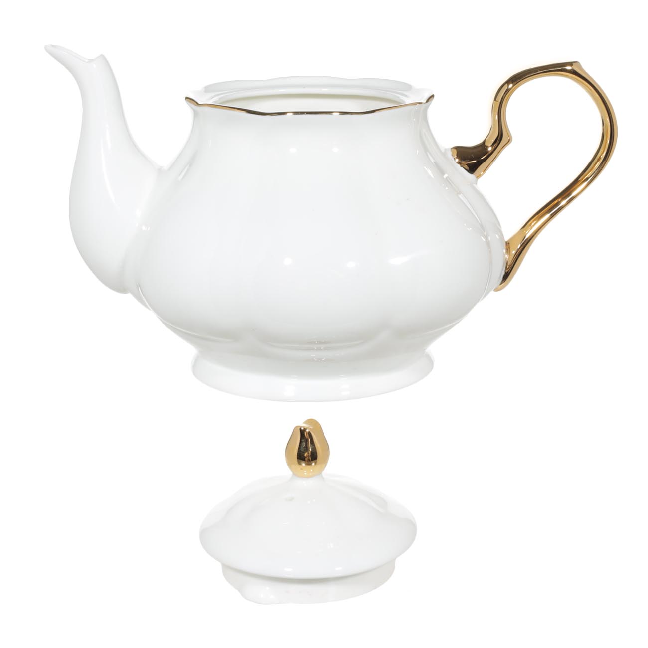 Чайник заварочный, 850 мл, фарфор F, бело-золотистый, Premium Gold изображение № 2