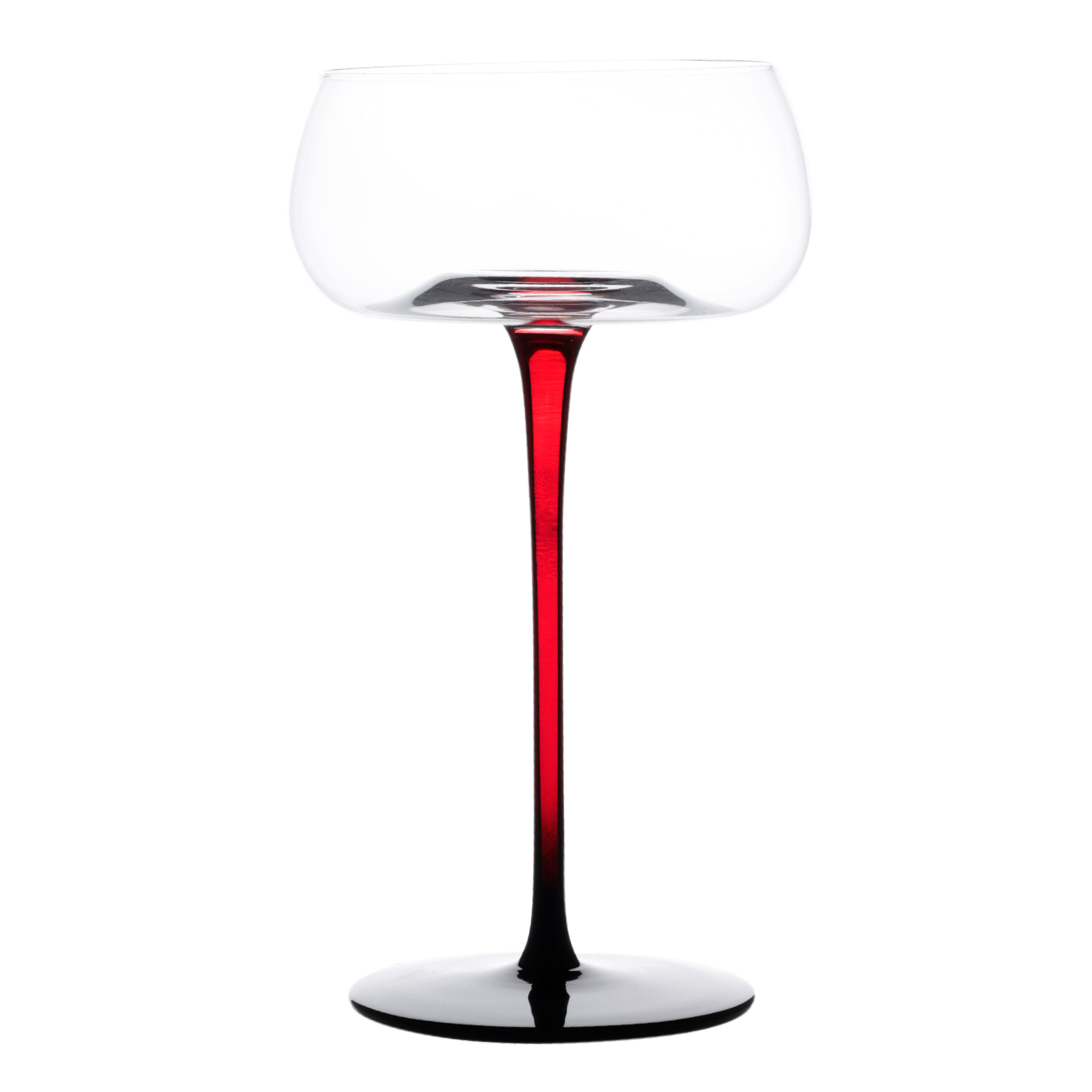 Бокал-креманка для шампанского, 270 мл, 2 шт, стекло, черно-красная ножка, Sorento color изображение № 2