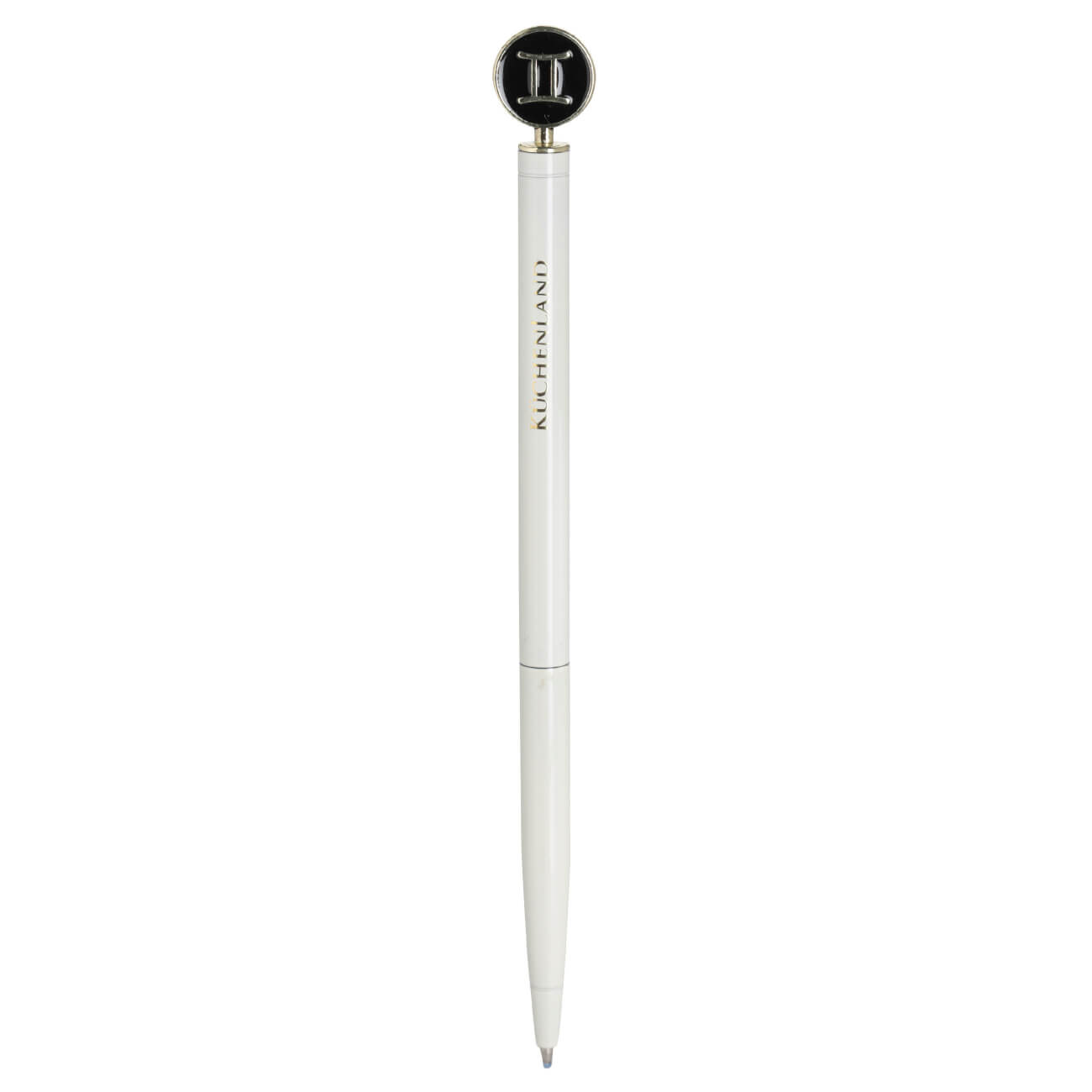 Ручка шариковая, 15 см, с фигуркой, сталь, молочно-золотистая, Близнецы, Zodiac ручка подарочная шариковая в кожзам футляре