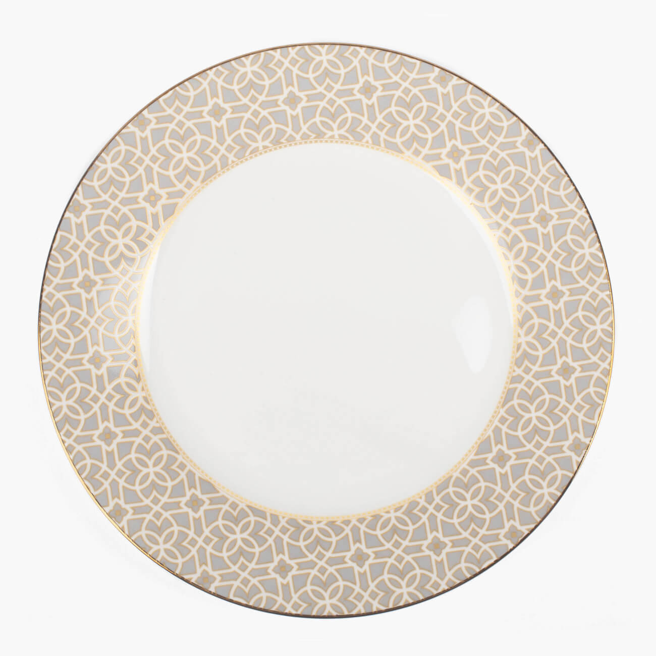 Тарелка десертная, 19 см, фарфор F, серая, с золотистым кантом, Орнамент, Liberty десертная пластиковая тарелка eurohouse