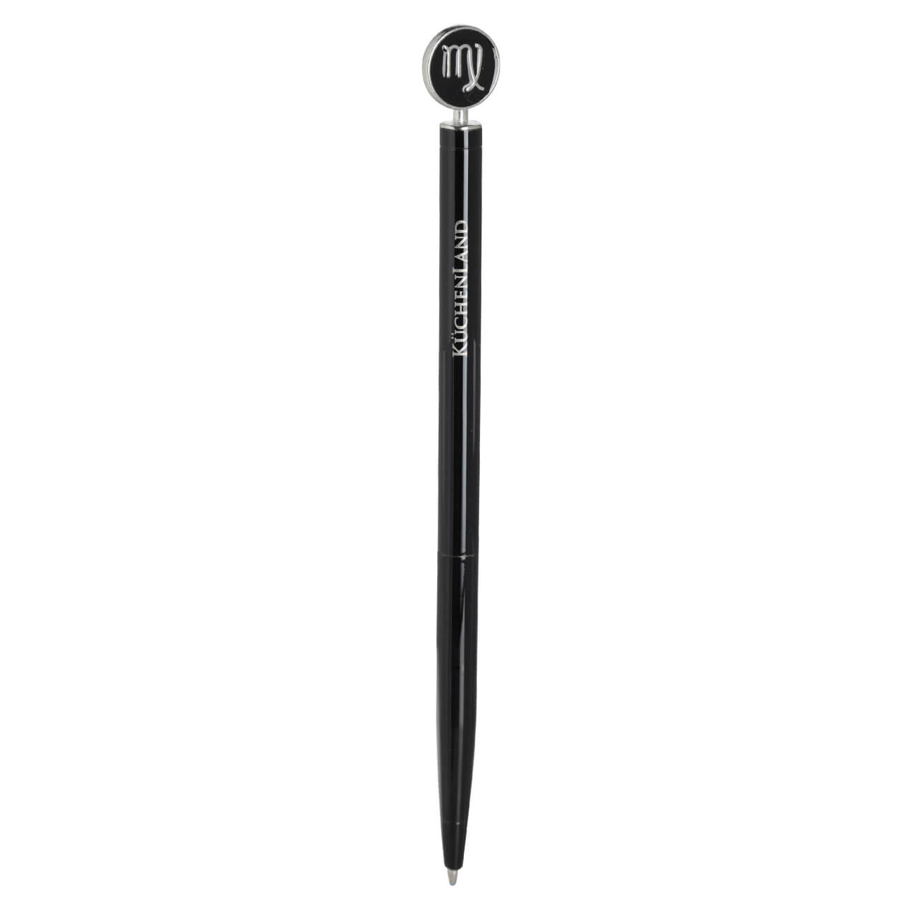 Ручка шариковая, 15 см, с фигуркой, сталь, черно-серебристая, Дева, Zodiac ёрш для посуды доляна meli бамбуковая ручка eva шар 26×10 см