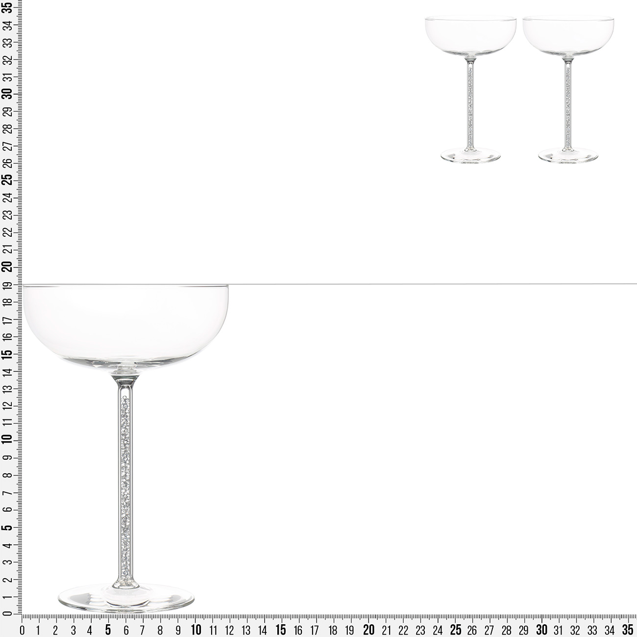 Бокал-креманка для шампанского, 300 мл, 2 шт, стекло/стразы, Crystal decor изображение № 4
