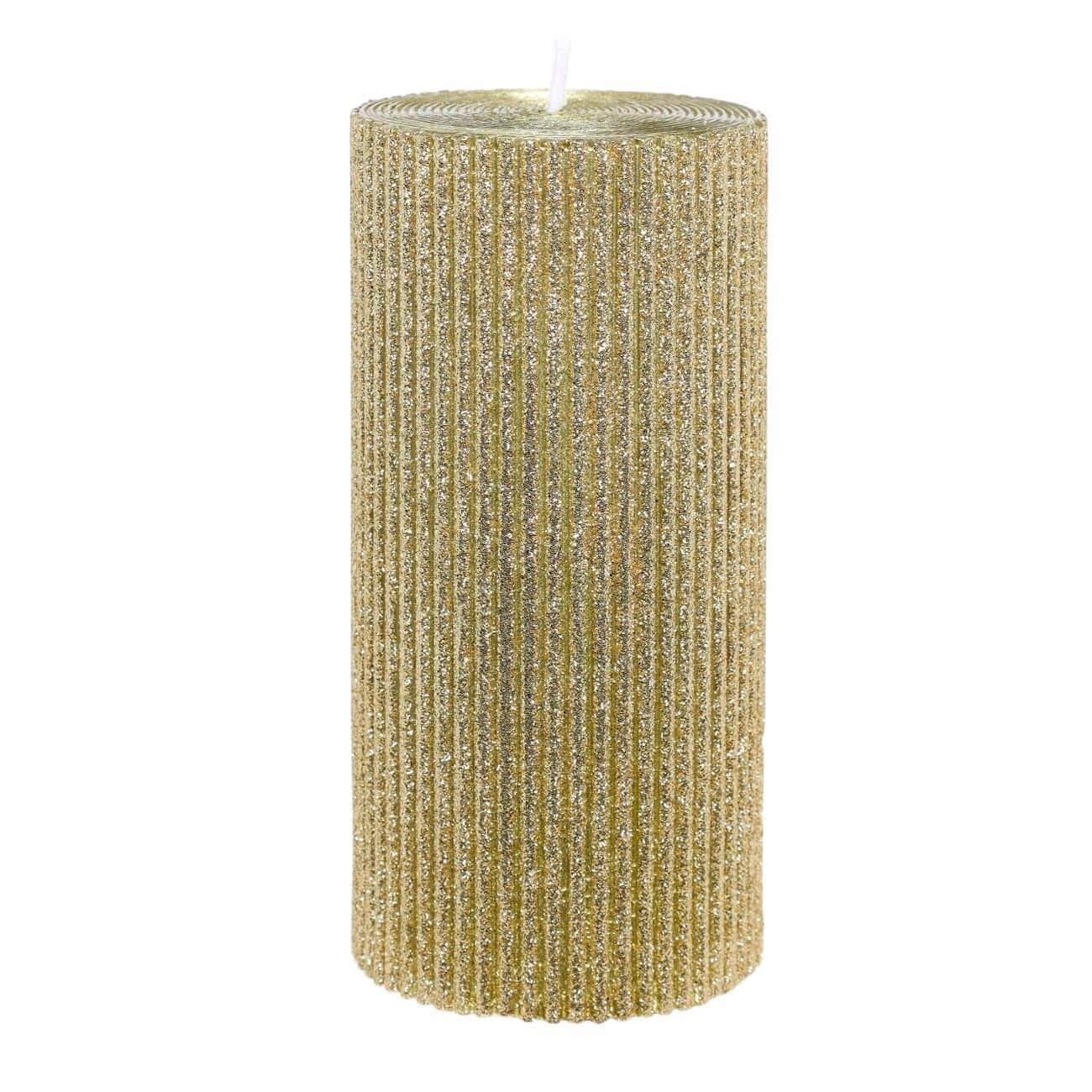 свеча 4 см 4 шт цилиндрическая золотистая metallic glow Свеча, 15 см, цилиндрическая, шампань, Грани, Metallic glow