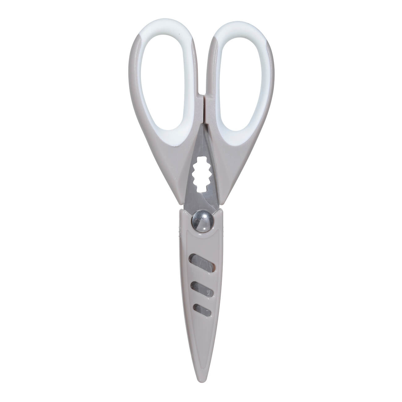 Ножницы кухонные, 22 см, с чехлом, сталь/пластик, бежевые, Assist кухонные ножницы ingenio k2071314