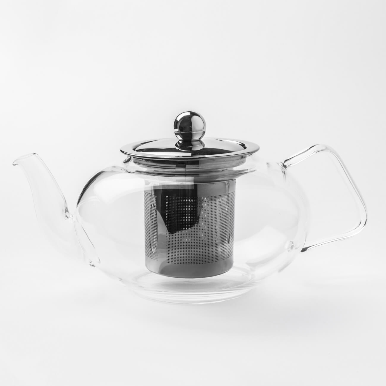 Чайник заварочный, 900 мл, стекло Б/сталь, Classic kuchenland чайник заварочный 1 л стекло б macchiato