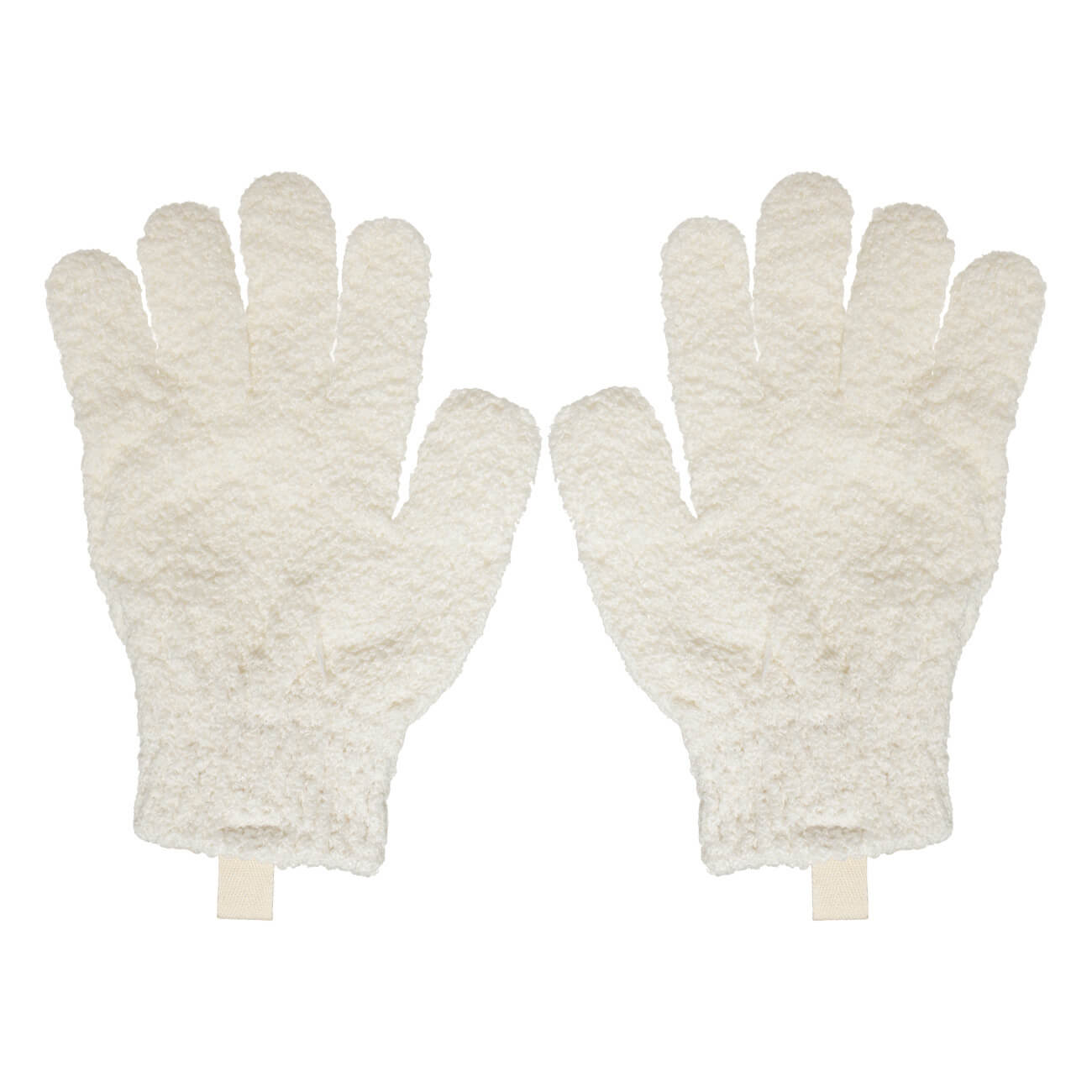 Перчатка для мытья тела, 21 см, 2 шт, отшелушивающая, полиэстер, молочная, Unique spa перчатка для мытья тела 19 см 2 шт нейлон серая gentle spa