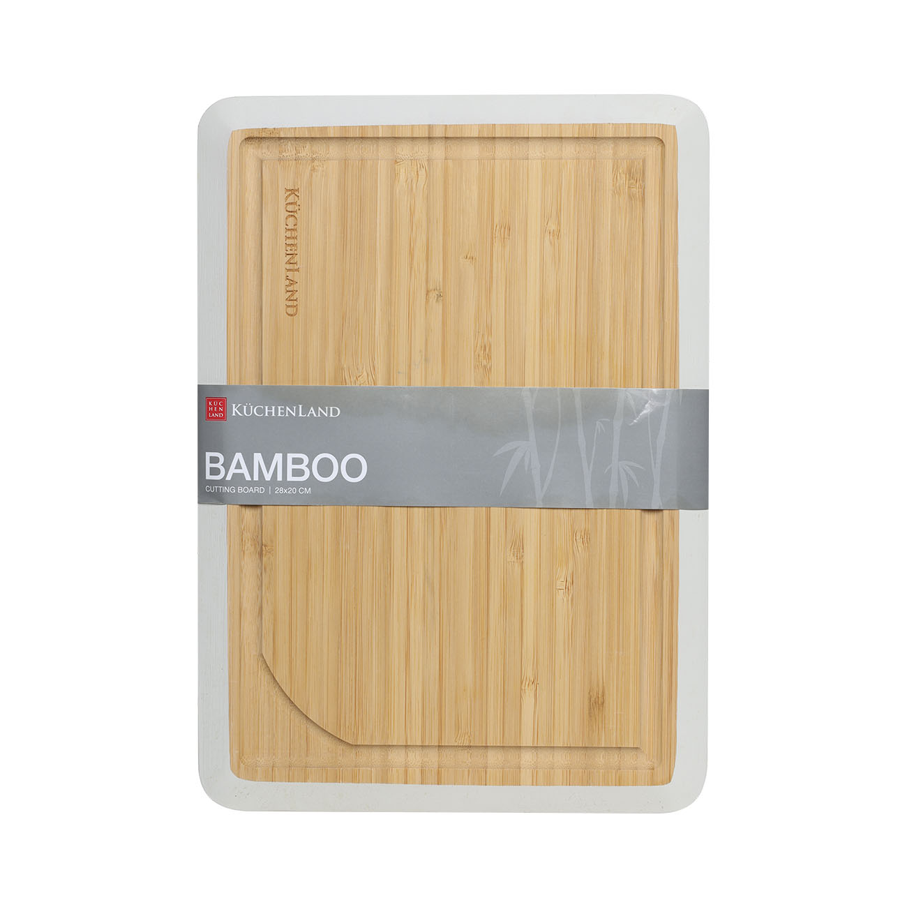 Доска разделочная, 28х20 см, бамбук, прямоугольная, серый кант, Bamboo изображение № 3