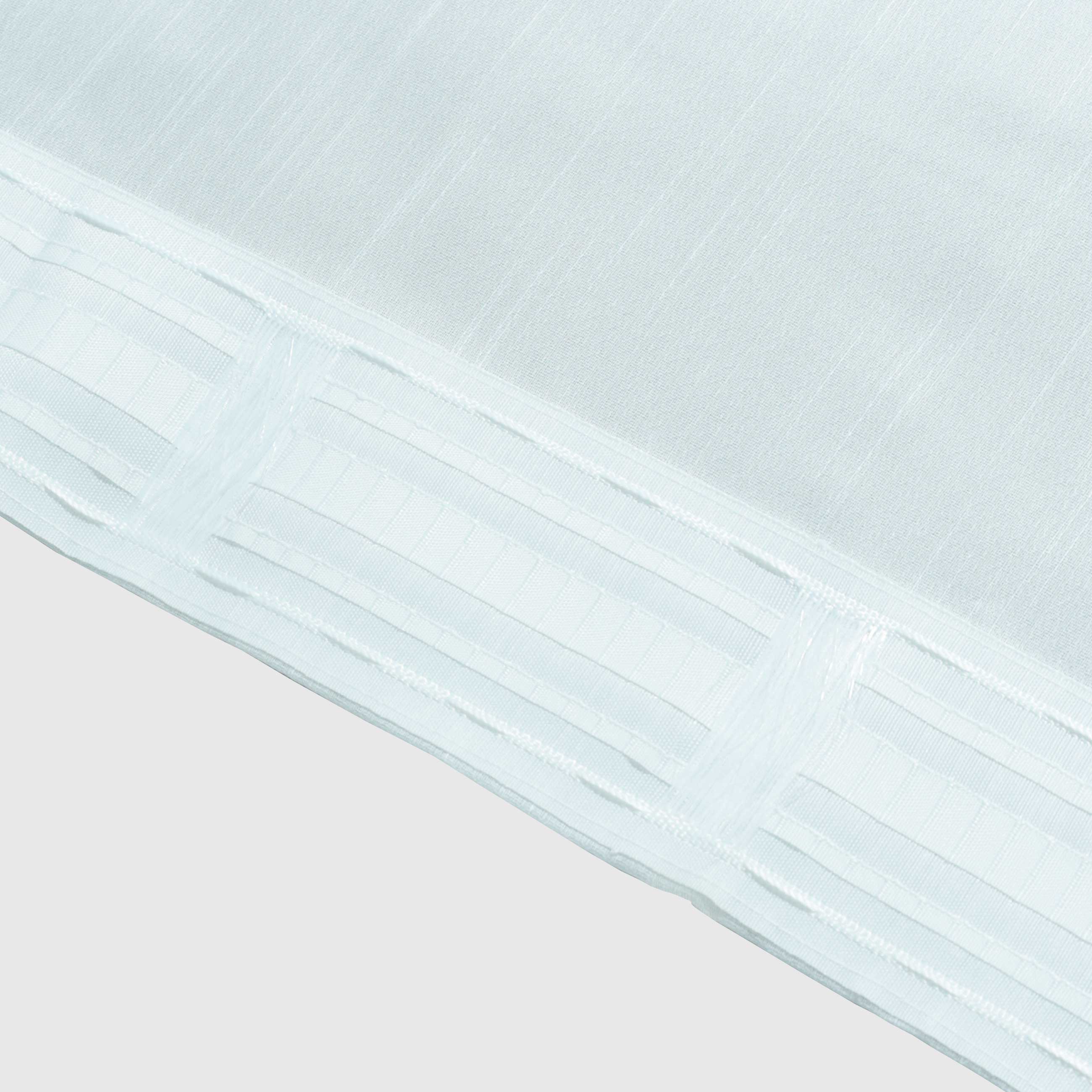 Тюль, 135х275 см, на ленте, белый, полиэстер, Stripe изображение № 4