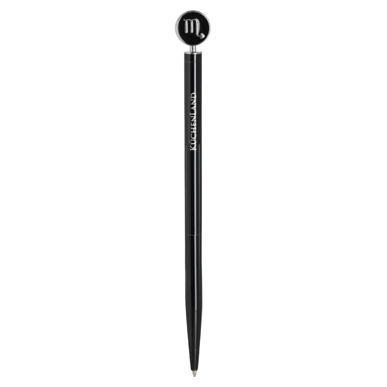 Ручка шариковая, 15 см, с фигуркой, сталь, черно-серебристая, Скорпион, Zodiac brass ballpoint ручка