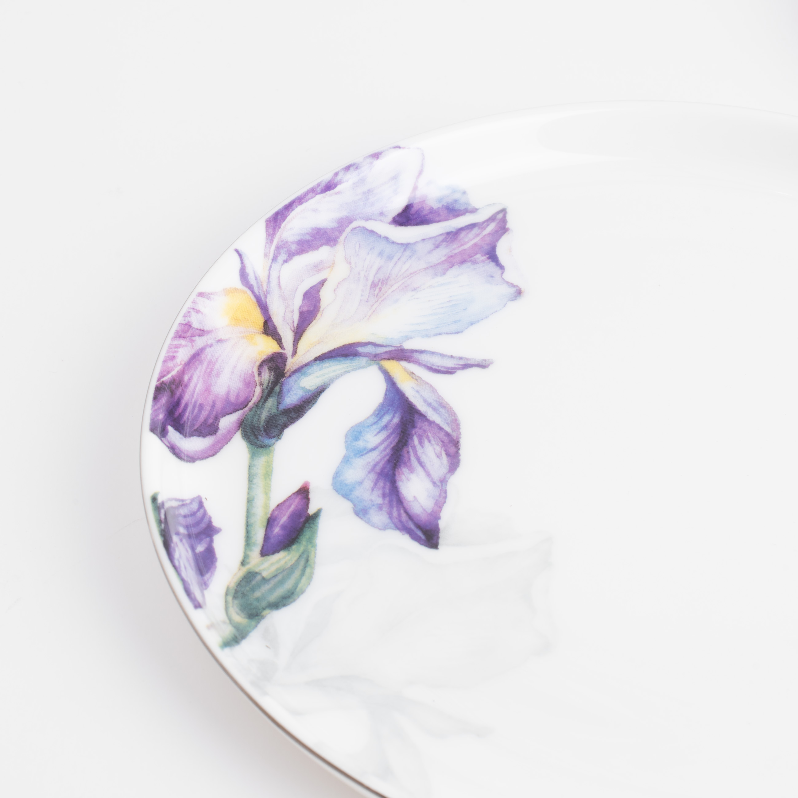 Тарелка десертная, 20 см, 2 шт, фарфор F, с серебристым кантом, Ирисы, Antarctica Flowers изображение № 4