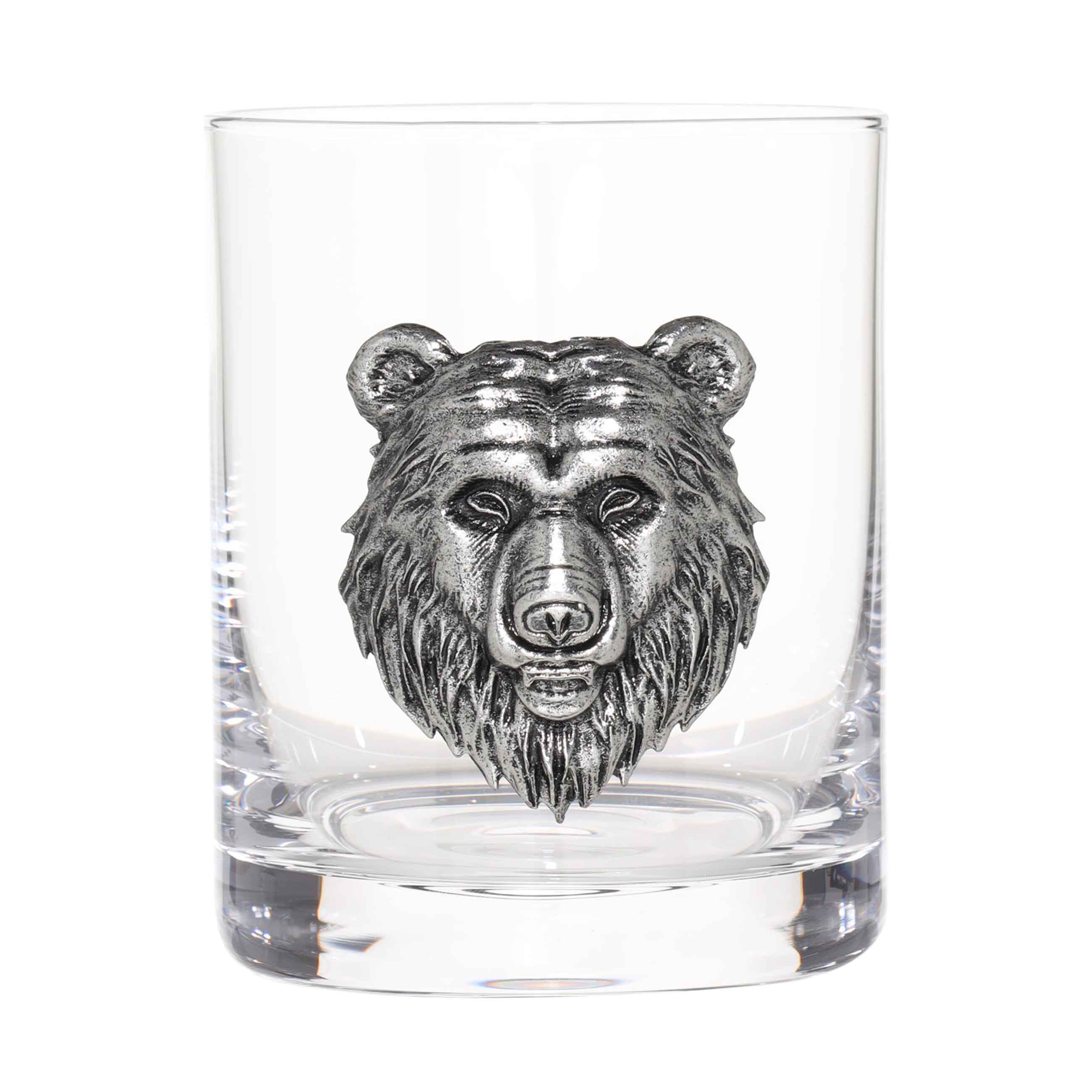 Стакан для виски, 340 мл, стекло/металл, серебристый, Медведь, Lux elements изображение № 2