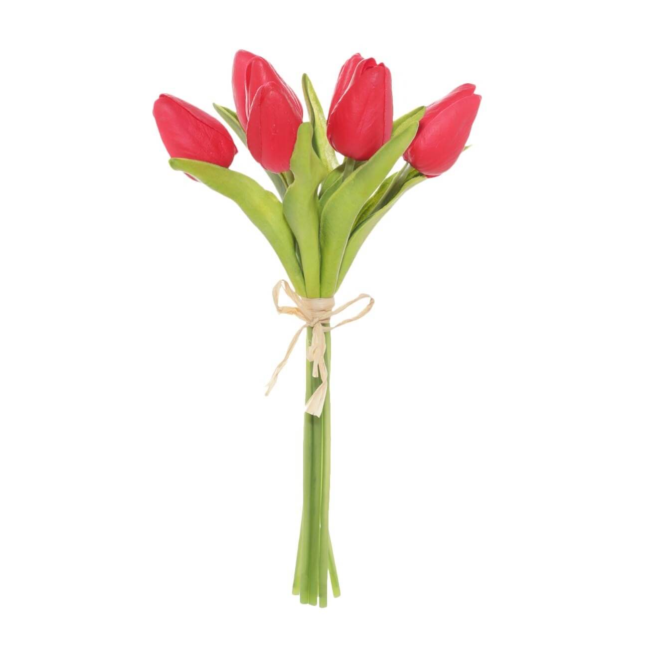 Букет искусственный, 25 см, полиуретан, Красные тюльпаны, Flower garden