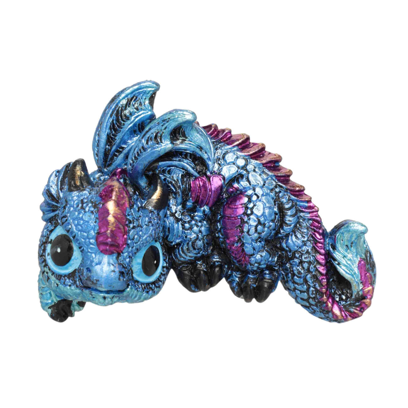 Магнит, 7 см, полирезин, синий радужный, Дракон, Dragon blu ваза декоративная 20 см полирезин бело золотистая дракон dragon leinor