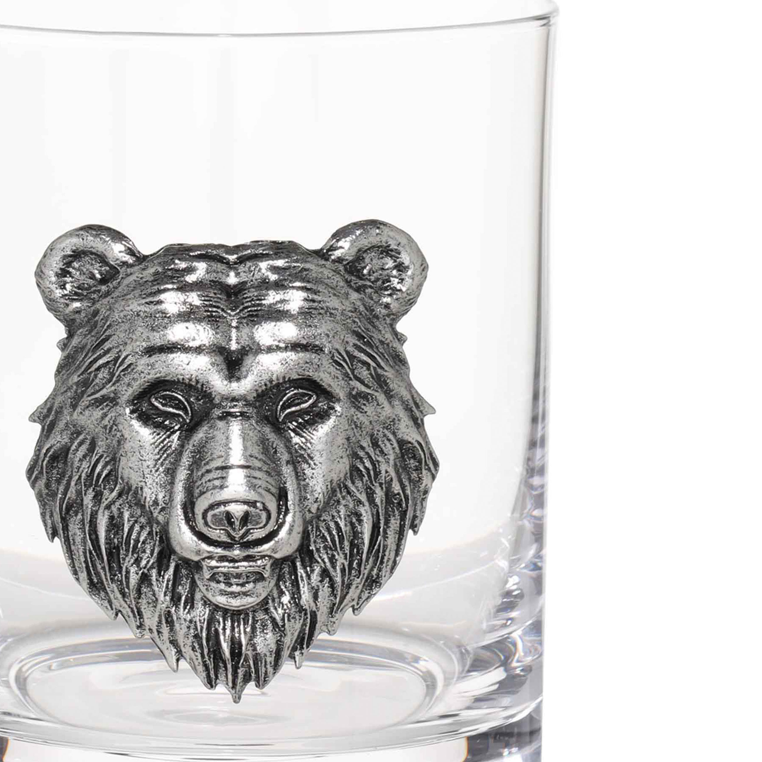 Стакан для виски, 340 мл, стекло/металл, серебристый, Медведь, Lux elements изображение № 4