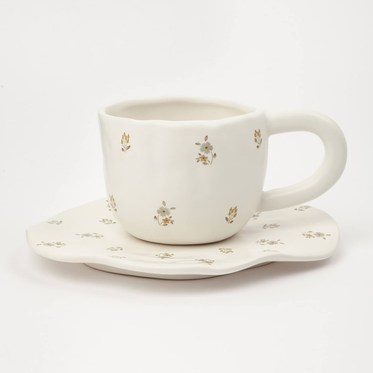 Пара чайная, 1 перс, 2 пр, 360 мл, керамика, молочная, Винтажные цветы, La flore ложка чайная angel