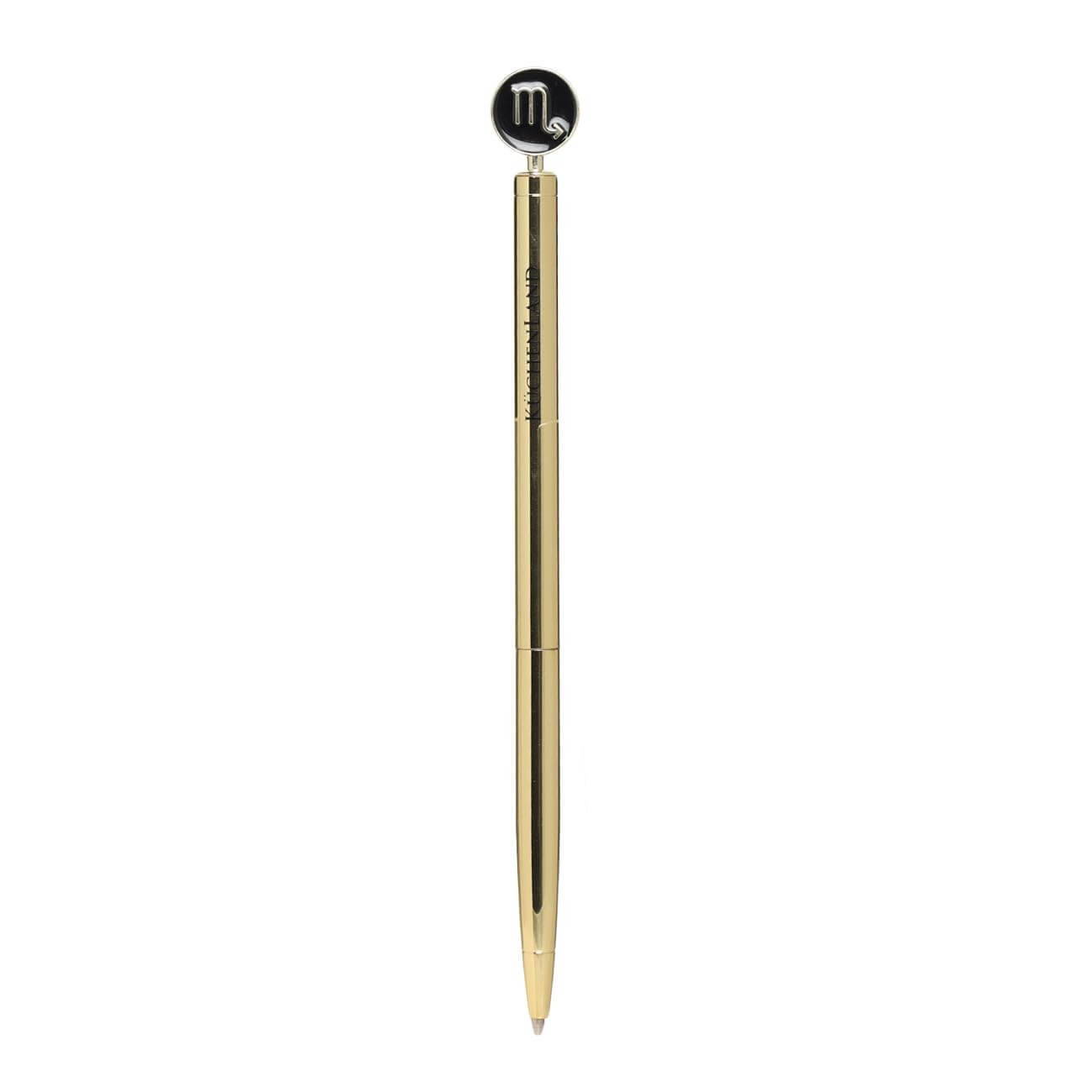 (Ручка шариковая, 15 см, с фигуркой, сталь, золотисто-черная, Скорпион, Zodiac